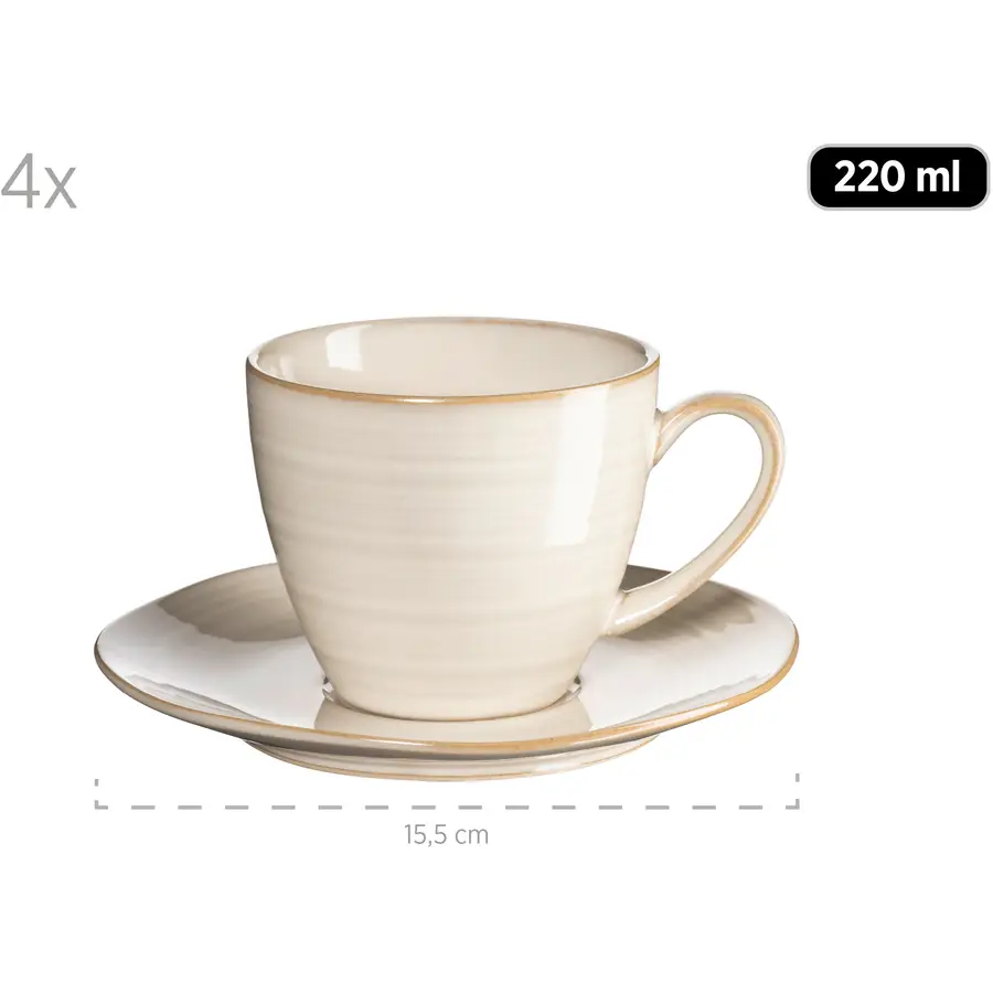 Kaffeetassen-Set Nottingham beige Keramik