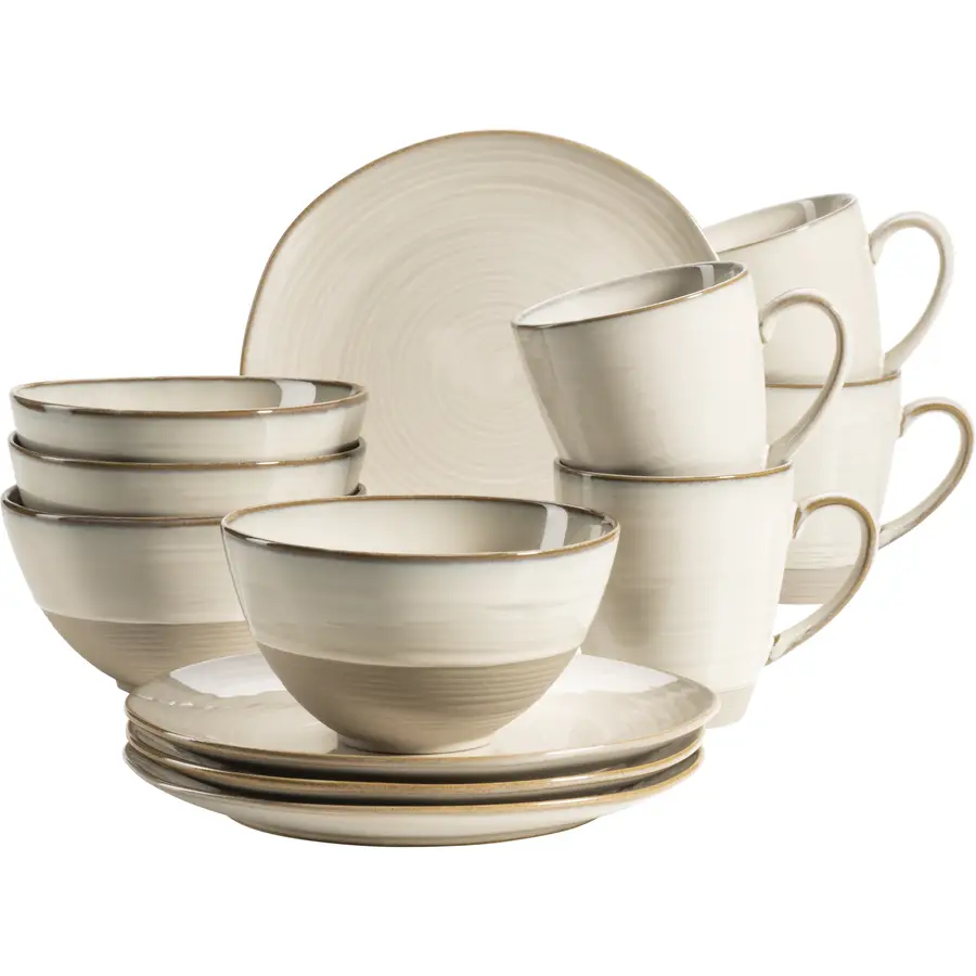 Geschirr-Set Nottingham Beige Keramik 12 Stk