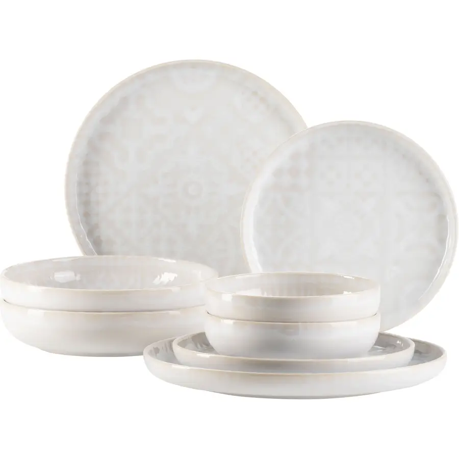 Piatto per Aperitivo con Porta bicchiere per 6 Persone – Bianco Piatto per Aperitivo con Porta bicchiere per 6 Persone – Bianco
