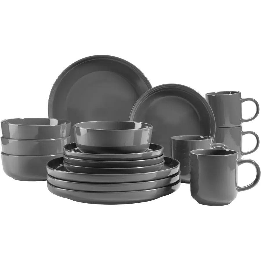 Geschirr-Set Alenia grau Steinzeug 16 Stk