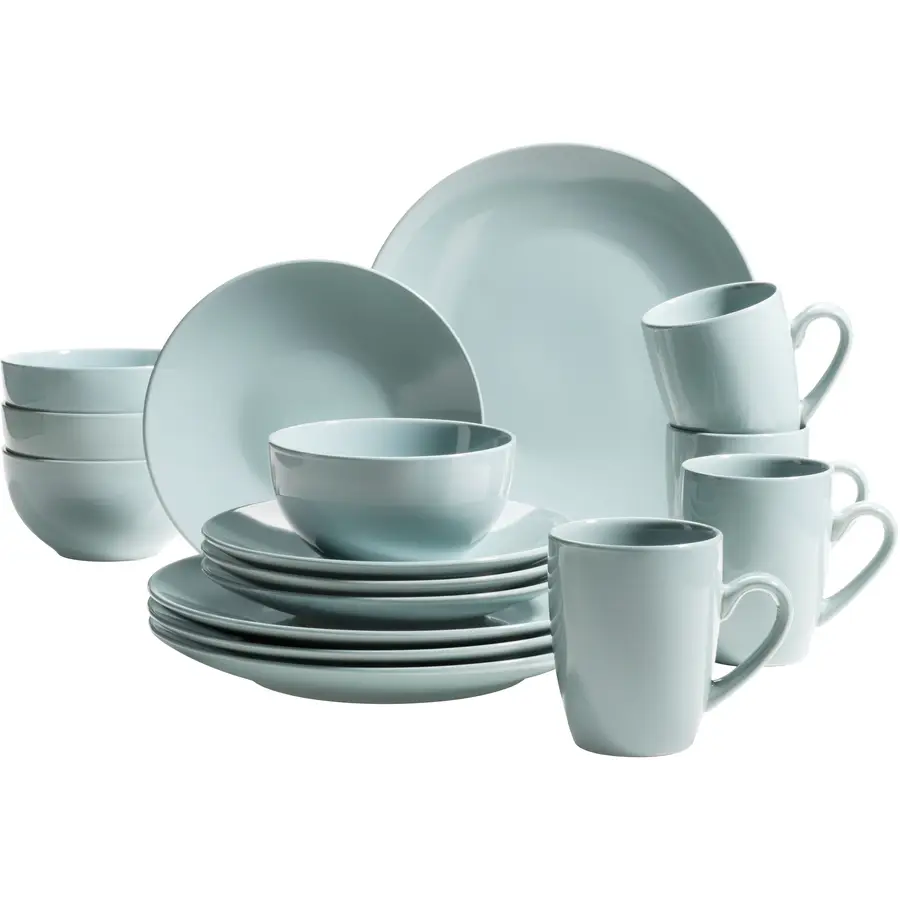 Geschirr-Set Pastell Selection Mint Steinzeug 16 Stk