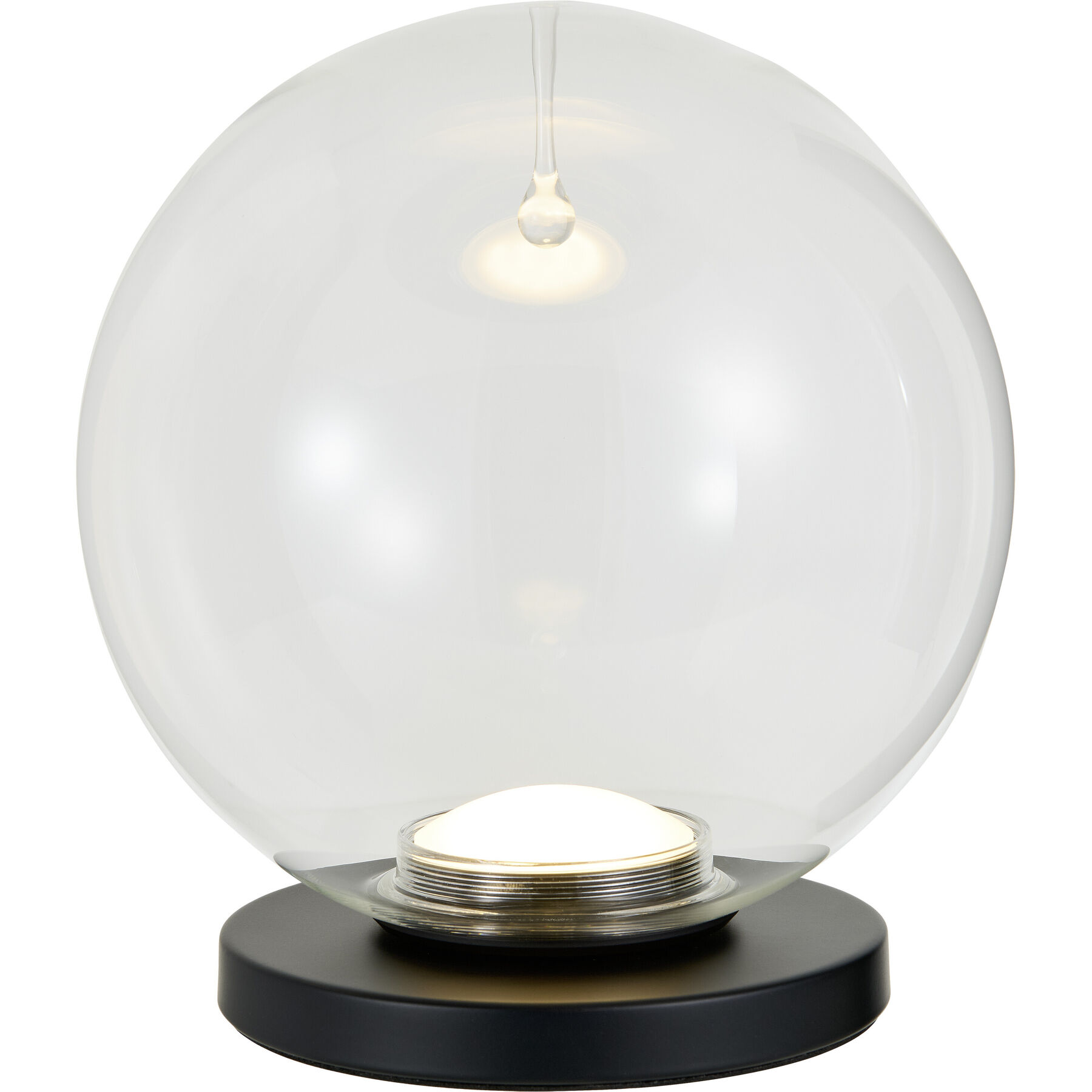 Tischlampe Natalia schwarz Metall/Glas H 26.5 cm 1080 lm - LED - Lichtfarbe: Extra warmweiss - Tageslichtweiss- LED Energiesparlampe