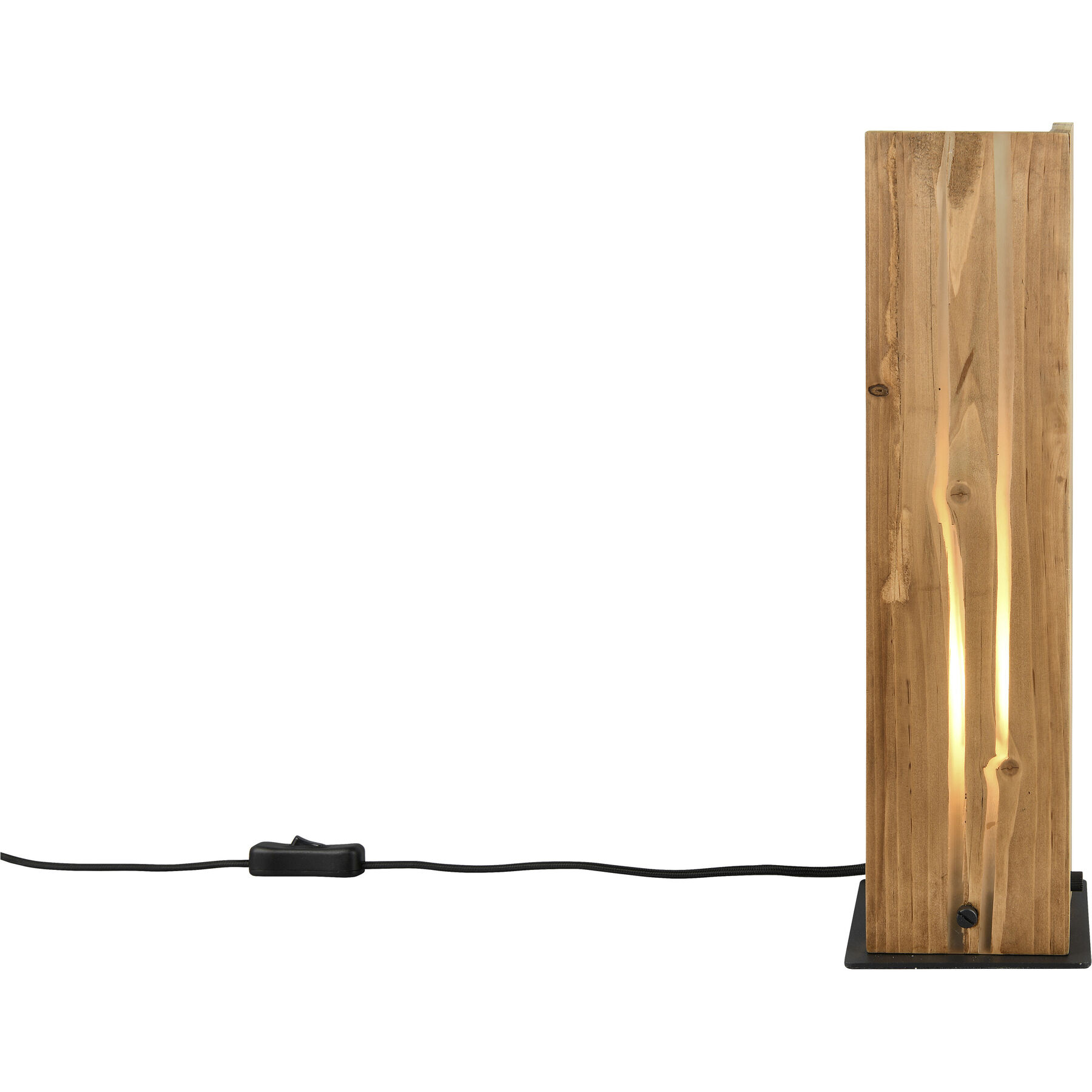 Tischlampe Linn Natur/Schwarz Metall/Holz H 40 cm