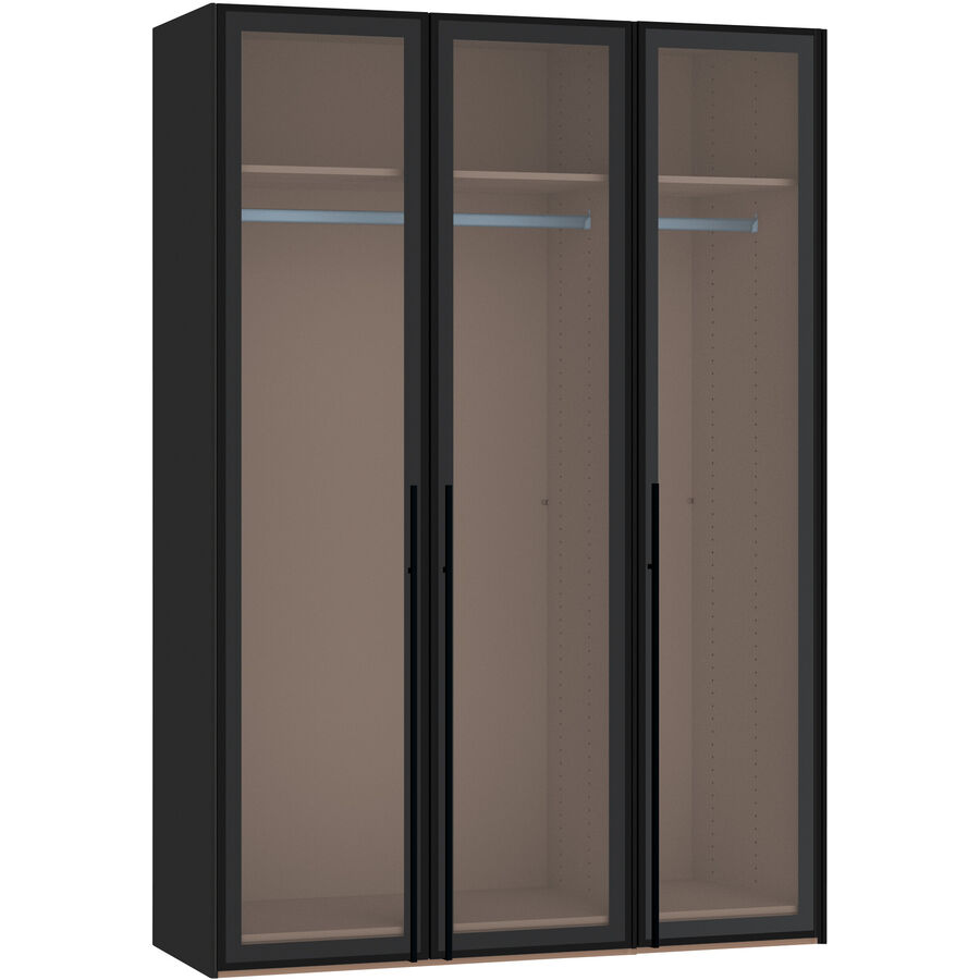 Armadio Arena Collection Nero/Transparent Vetro/Legno 153 cm 59 cm