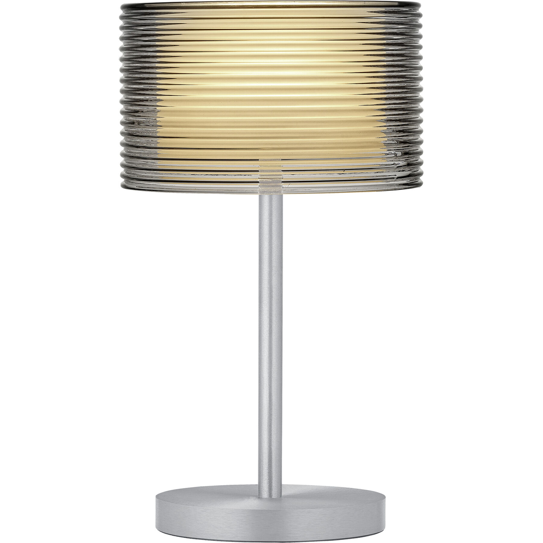 Designer-Tischlampe Bankamp Grand Groove aluminium matt dimmbar D 20 cm H 34 cm - Farbe: Silber - Material: Aluminium/Stahl - LED - Lichtfarbe: Extra warmweiss - LED Energiesparlampen