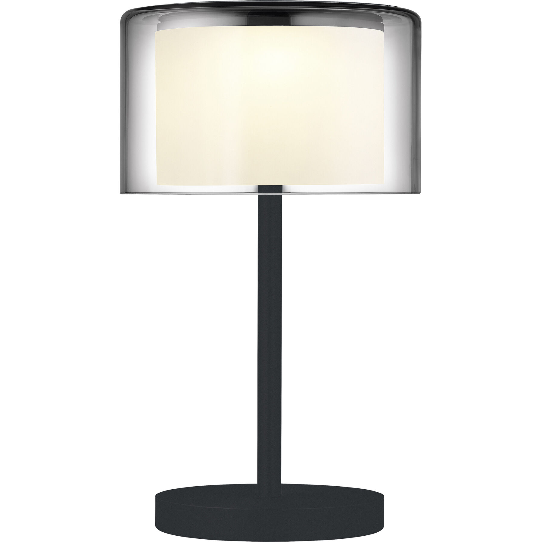 Designer-Tischlampe Bankamp Grand Smoke schwarz dimmbar D 20 cm H 34 cm - Material: Aluminium/Stahl - LED - Lichtfarbe: Extra warmweiss - LED Energiesparlampen