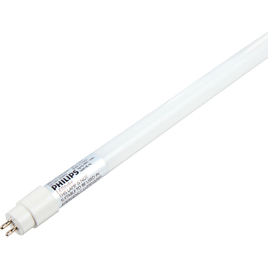 Philips Philips LED-Röhre T5, Ersatz für TL Mini 8W am KVG/VVG, 4,5W und 600 Lumen, G5-Sockel, 302mm Länge, weiss (3000K), inkl, Dummy-Starter