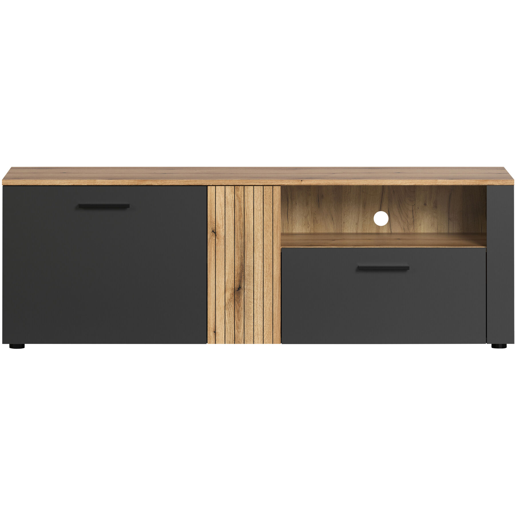 TV-Möbel Nimda anthrazit Holz B 150 cm - Material: Holzwerkstoff - TV-Möbel