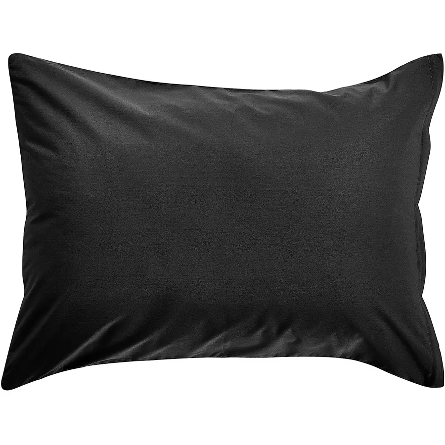 Kissenbezug Kos schwarz Einfarbig Satin B 65 T 100 cm