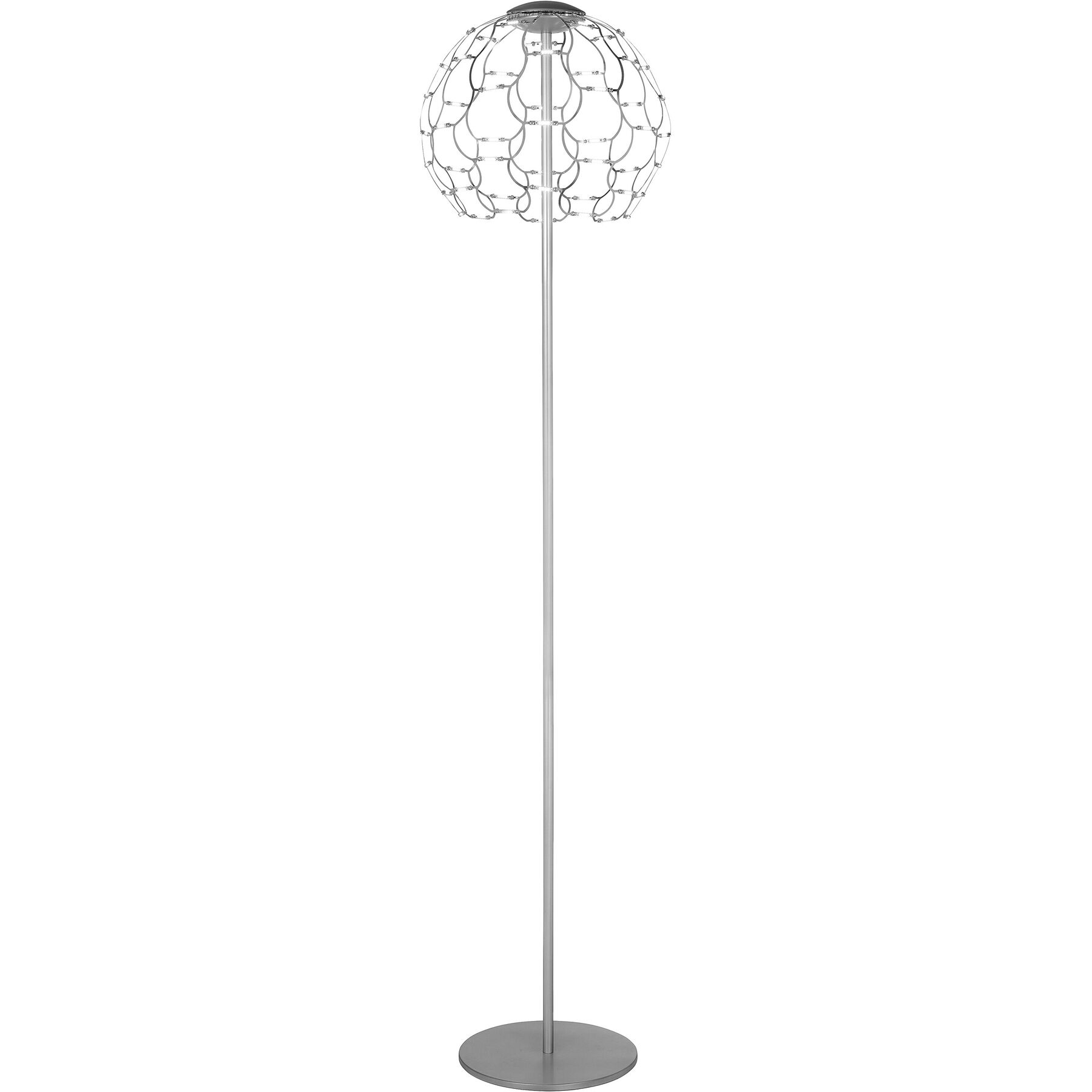 URBAN Stehlampe Lamoi silber Eisen 5468 lm Dimmbar H 174 cm - LED - Lichtfarbe: Extra warmweiss - LED Energiesparlampen