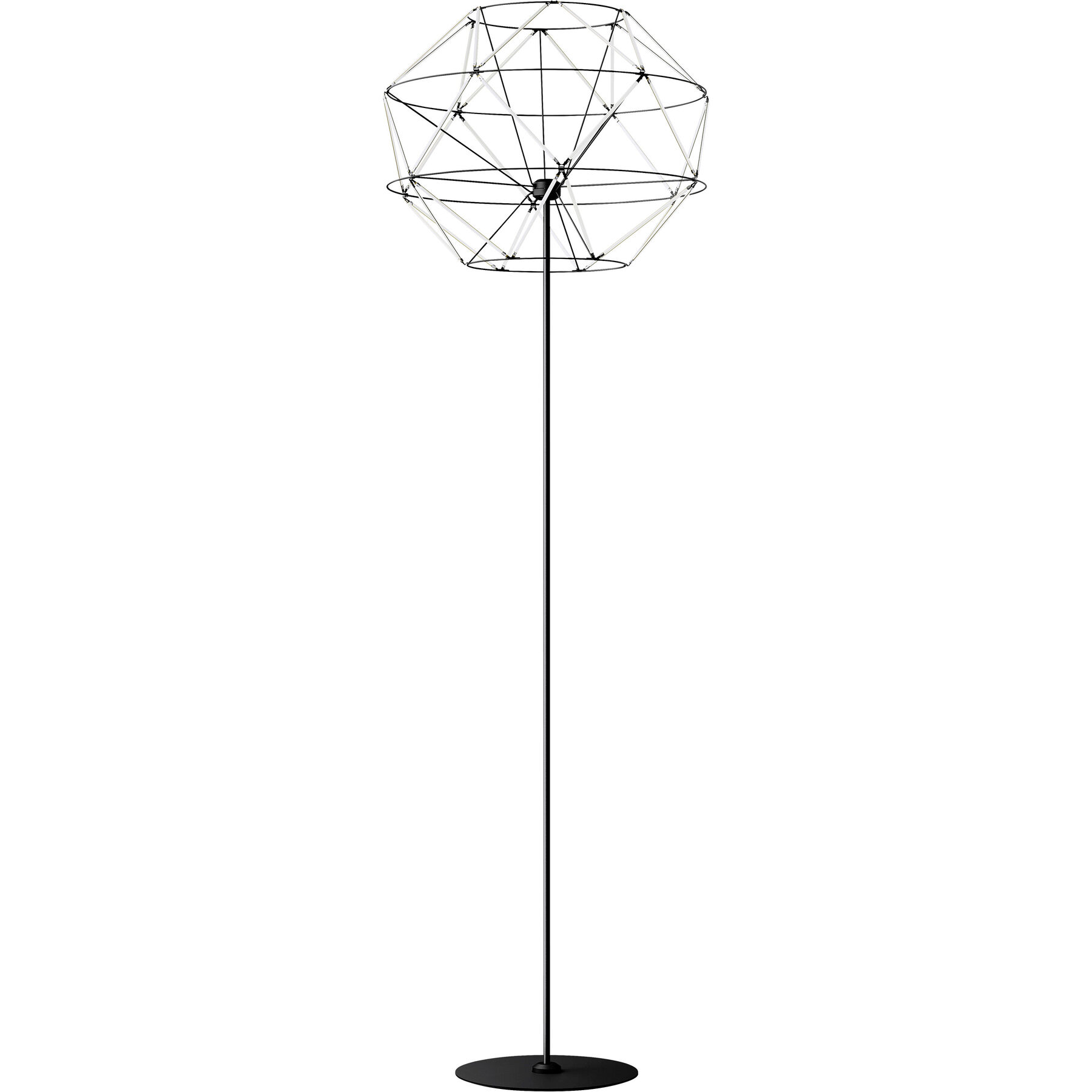 URBAN Stehlampe Euclide schwarz Eisen 2945 lm Dimmbar H 170 cm - LED - Lichtfarbe: Extra warmweiss - LED Energiesparlampen