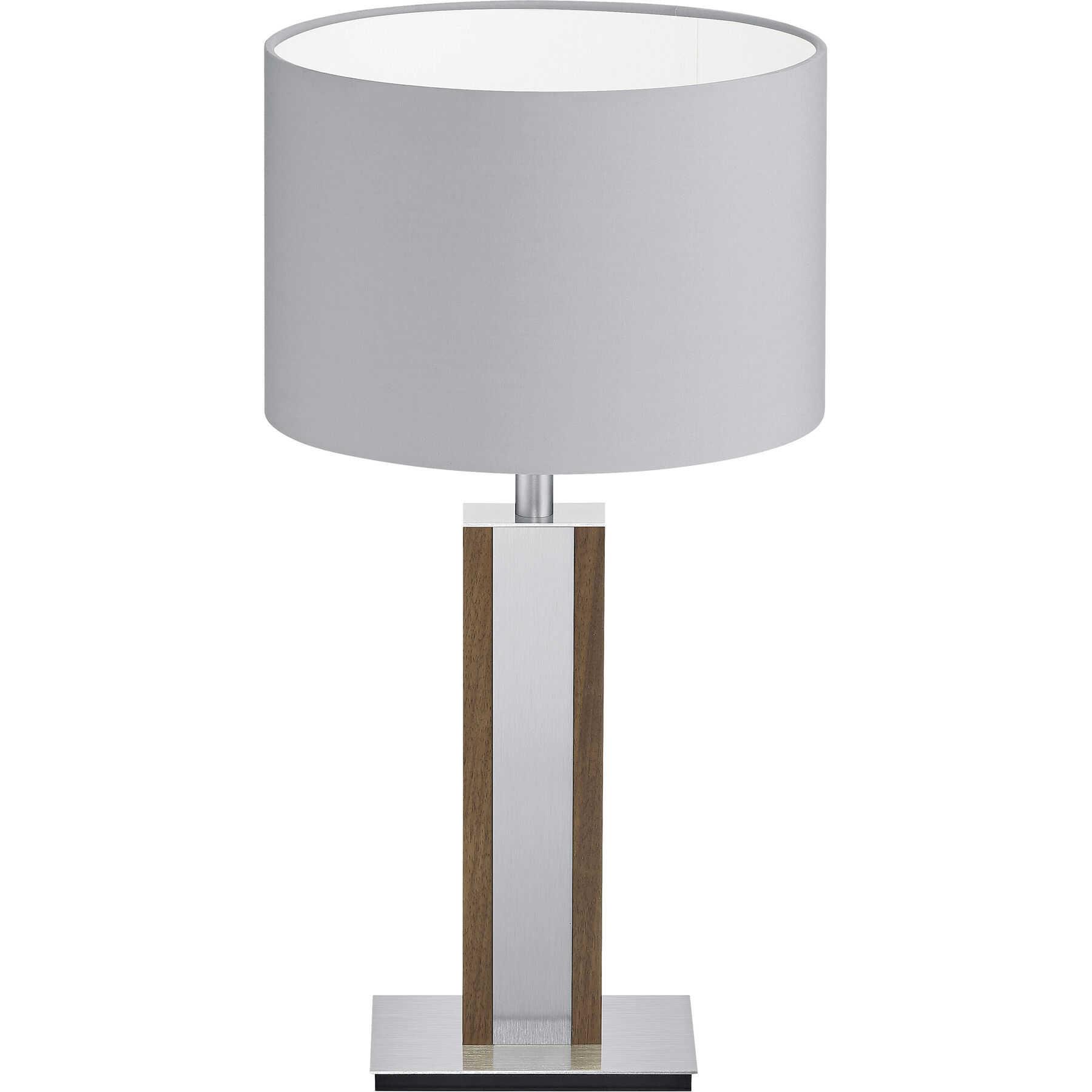 HERZBLUT Tischlampe Karl N weiss, natur Nickel/Holz H 44 cm