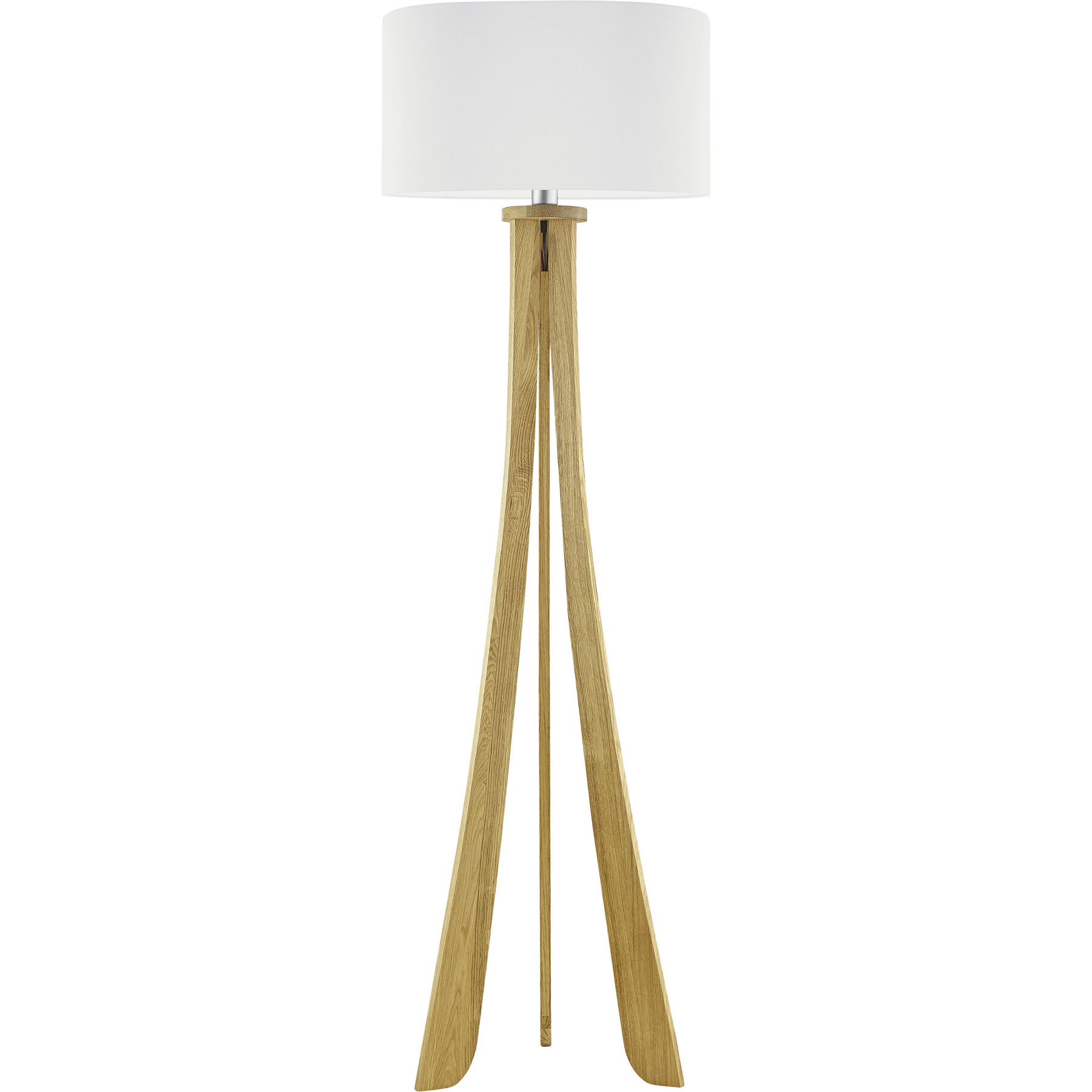 HERZBLUT Stehlampe Bow natur, weiss Nickel/Holz H 165 cm