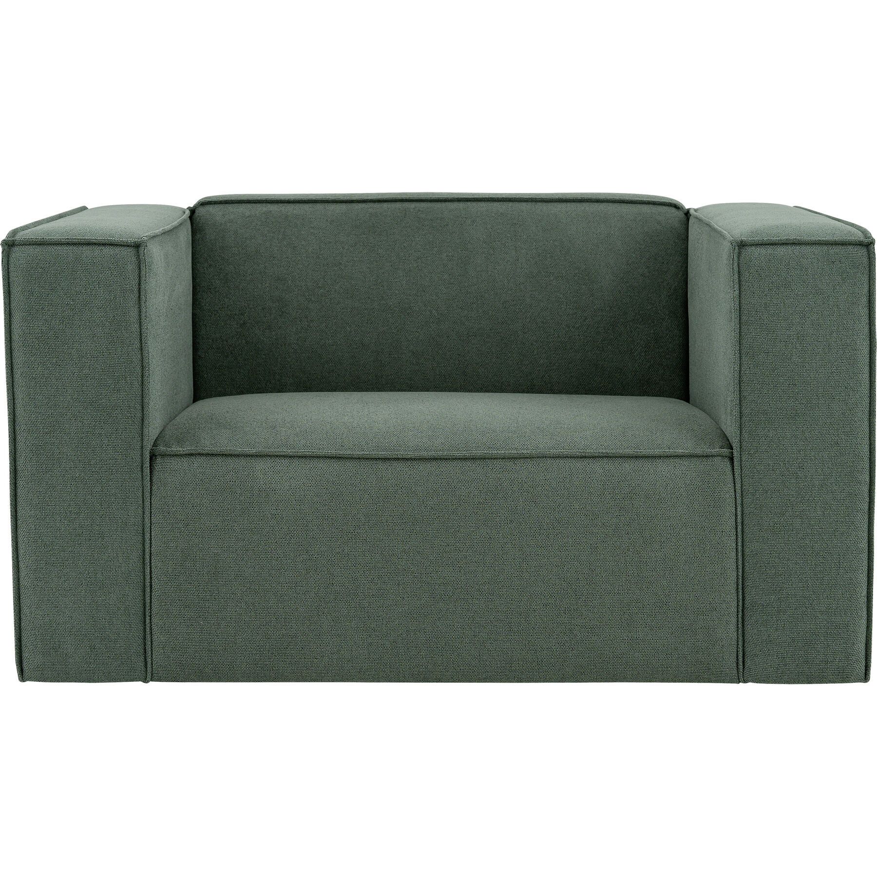 Komfortabler Sessel Melon Stoff Grün B 132 cm T 93 cm H 73 cm - Material: Polyester Stoff - Möbel Konfigurator: Traummöbel individuell zusammenstellen