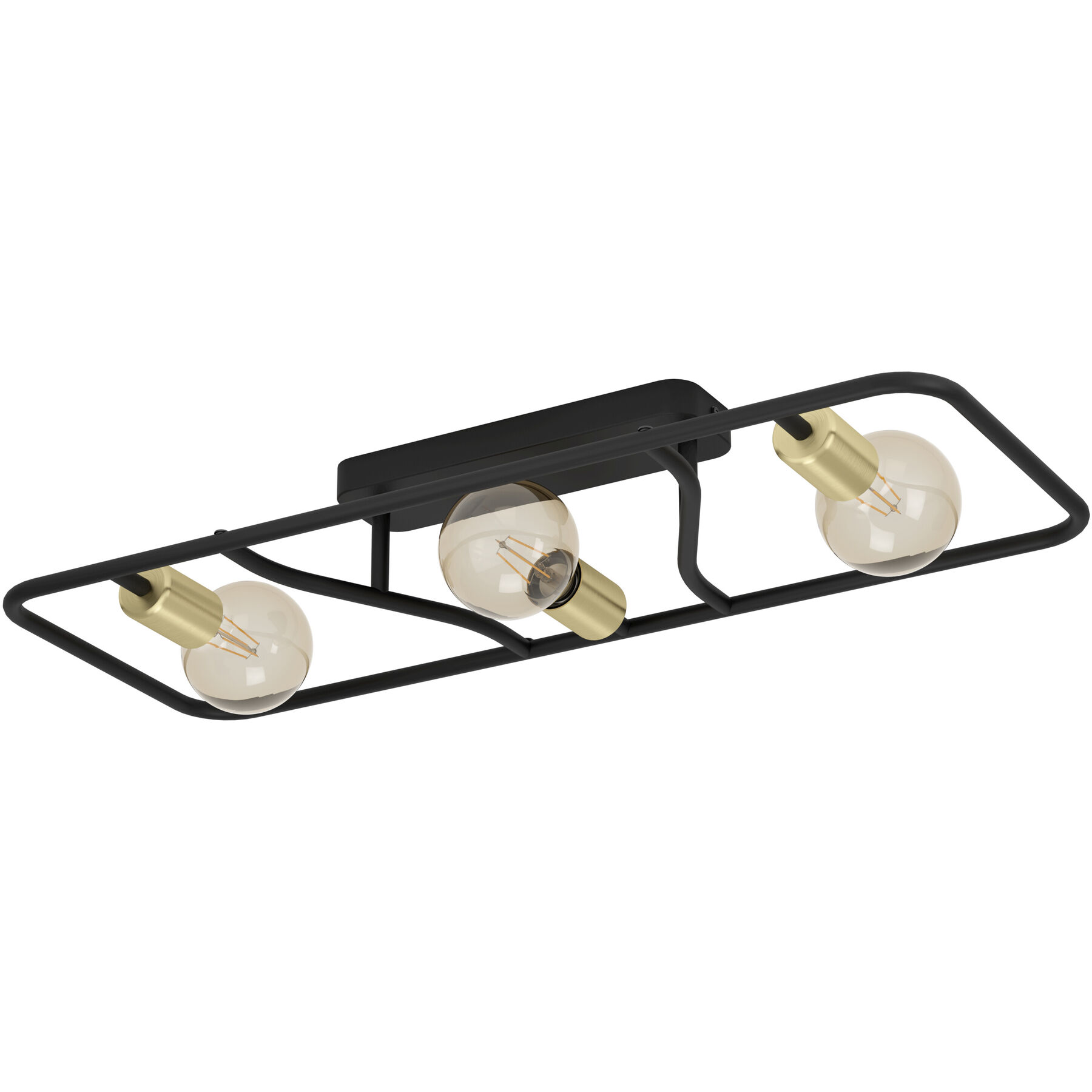 Eglo Deckenlampe Messinaro Schwarz/messing Stahl B 28 cm