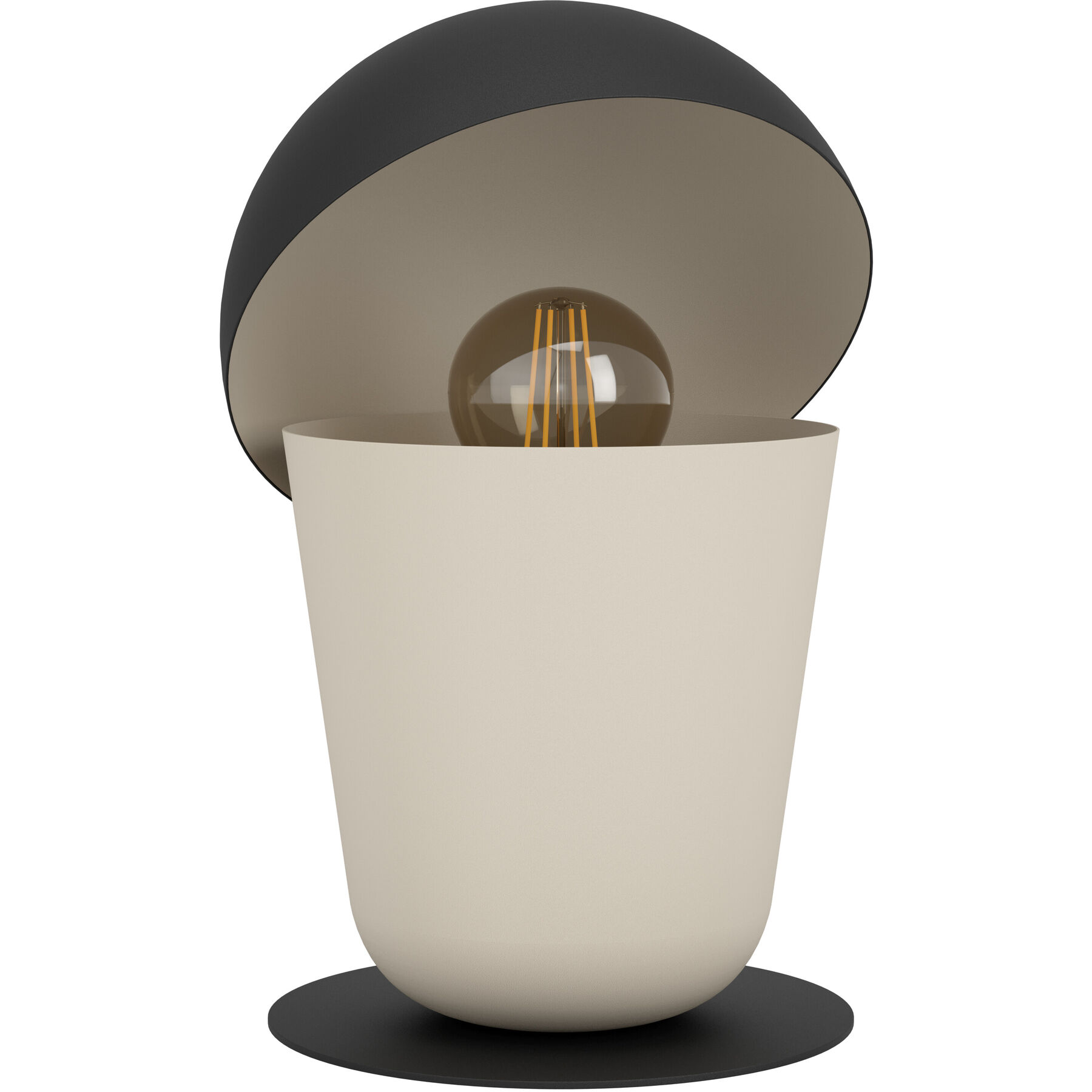 Eglo Tischlampe Batabano Schwarz/sandfarbig Stahl H 27.5 cm