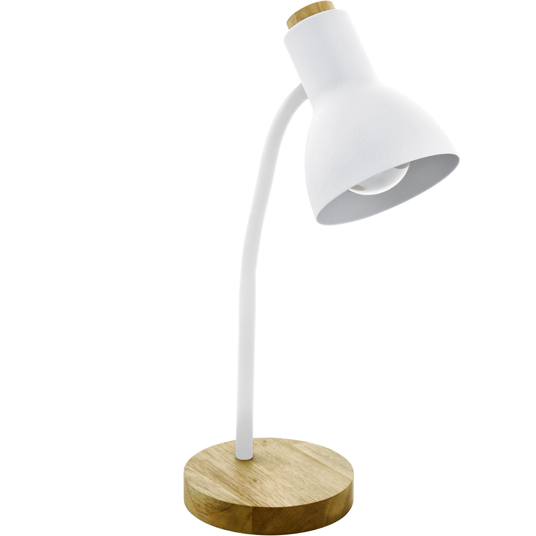 Eglo Tischlampe Veradal Weiss, braun Holz/Kunststoff H 49 cm