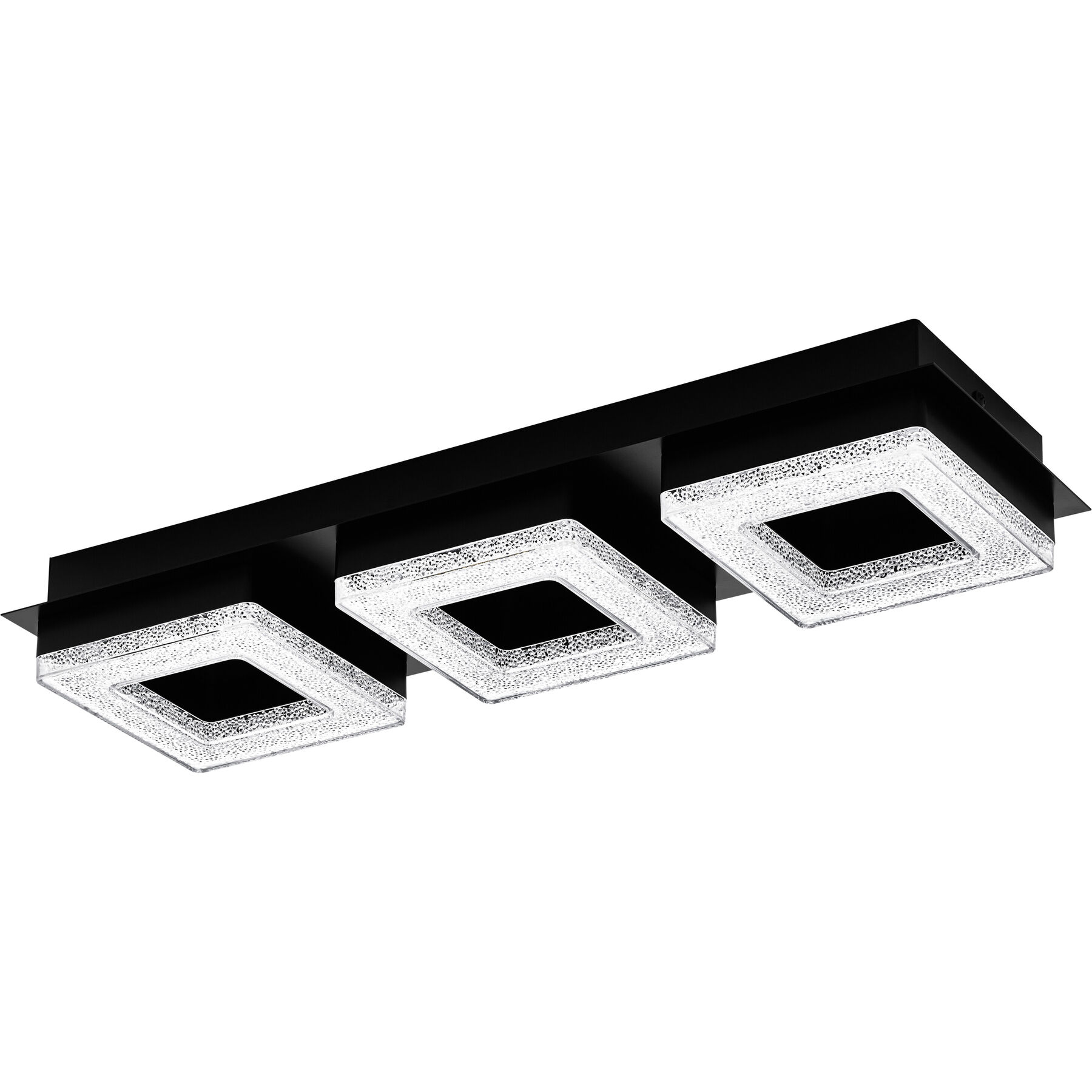 Eglo Deckenlampe Fradelo 1 Schwarz Stahl 1200 lm B 14 cm - LED - Lichtfarbe: Warmweiss- LED Energiesparlampe