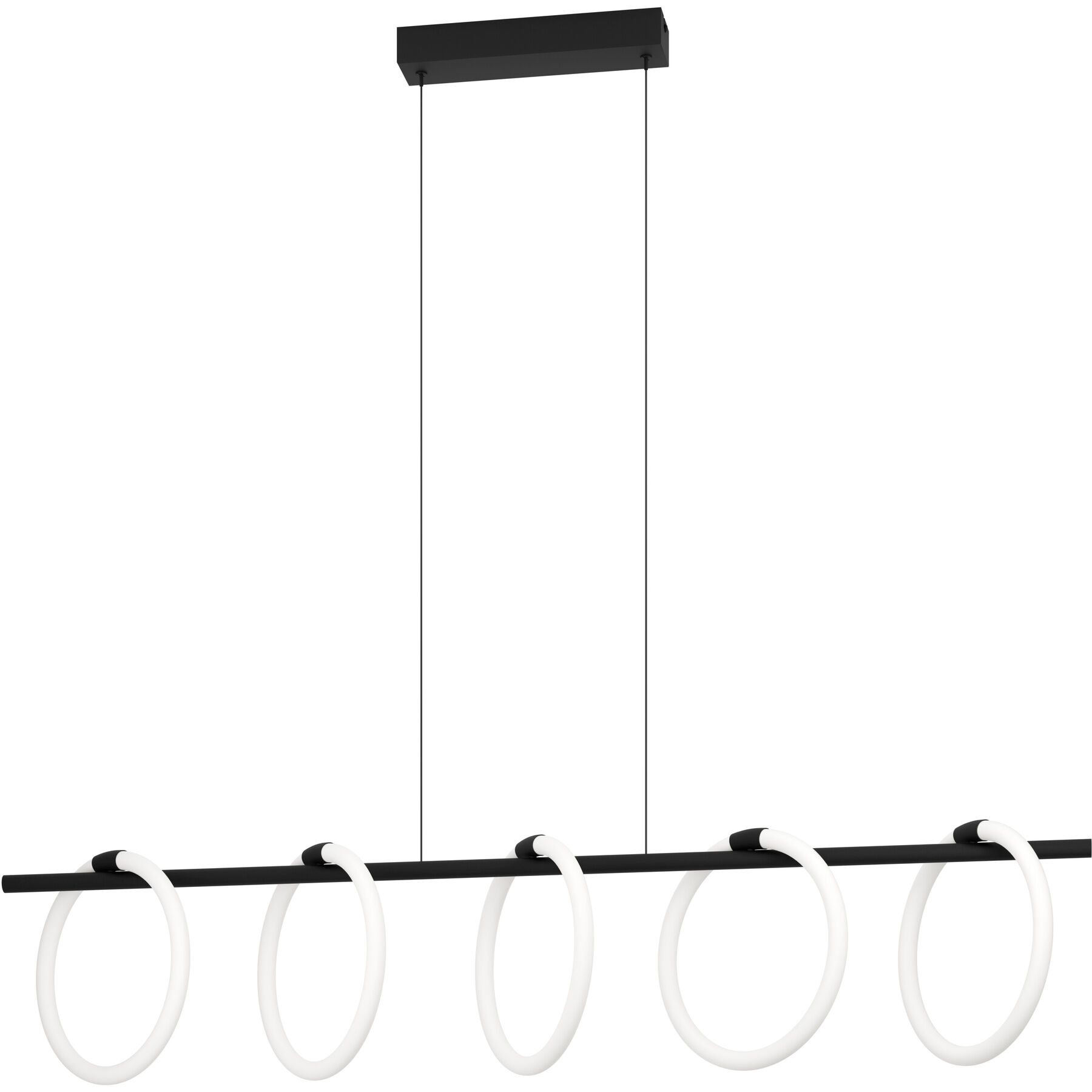 Eglo Pendellampe Caranacoa Schwarz Stahl 7000 lm B 23 cm - LED - Lichtfarbe: Warmweiss - LED Energiesparlampen