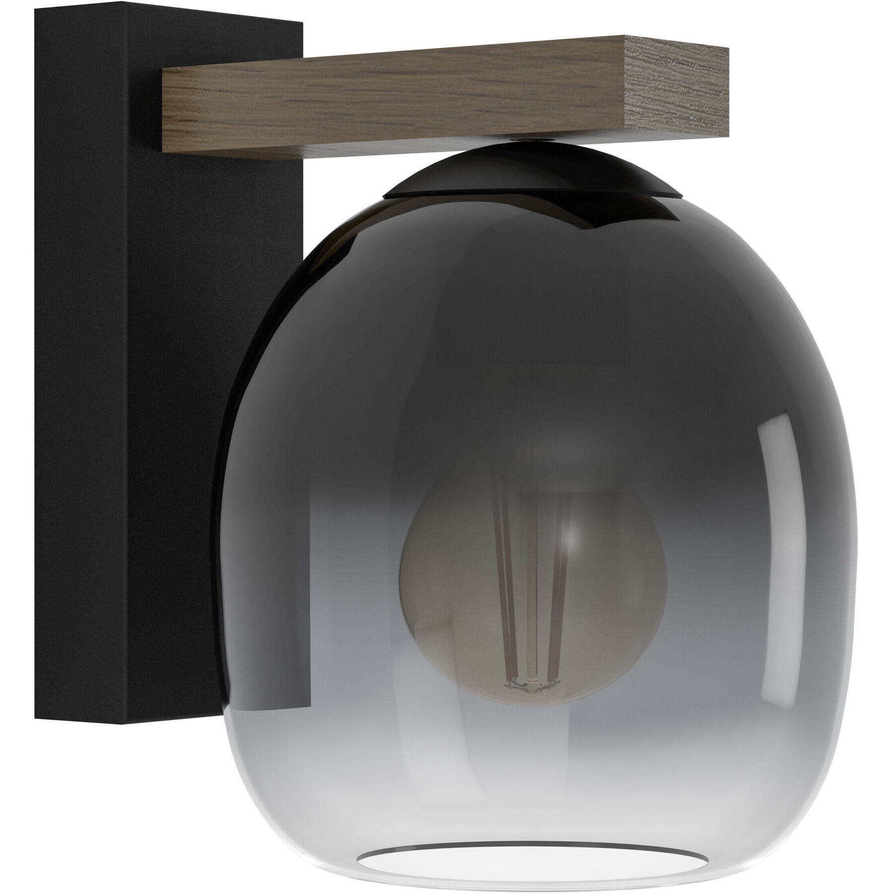 Eglo Wandlampe Filago Braun, schwarz Holz/Stahl B 20 cm