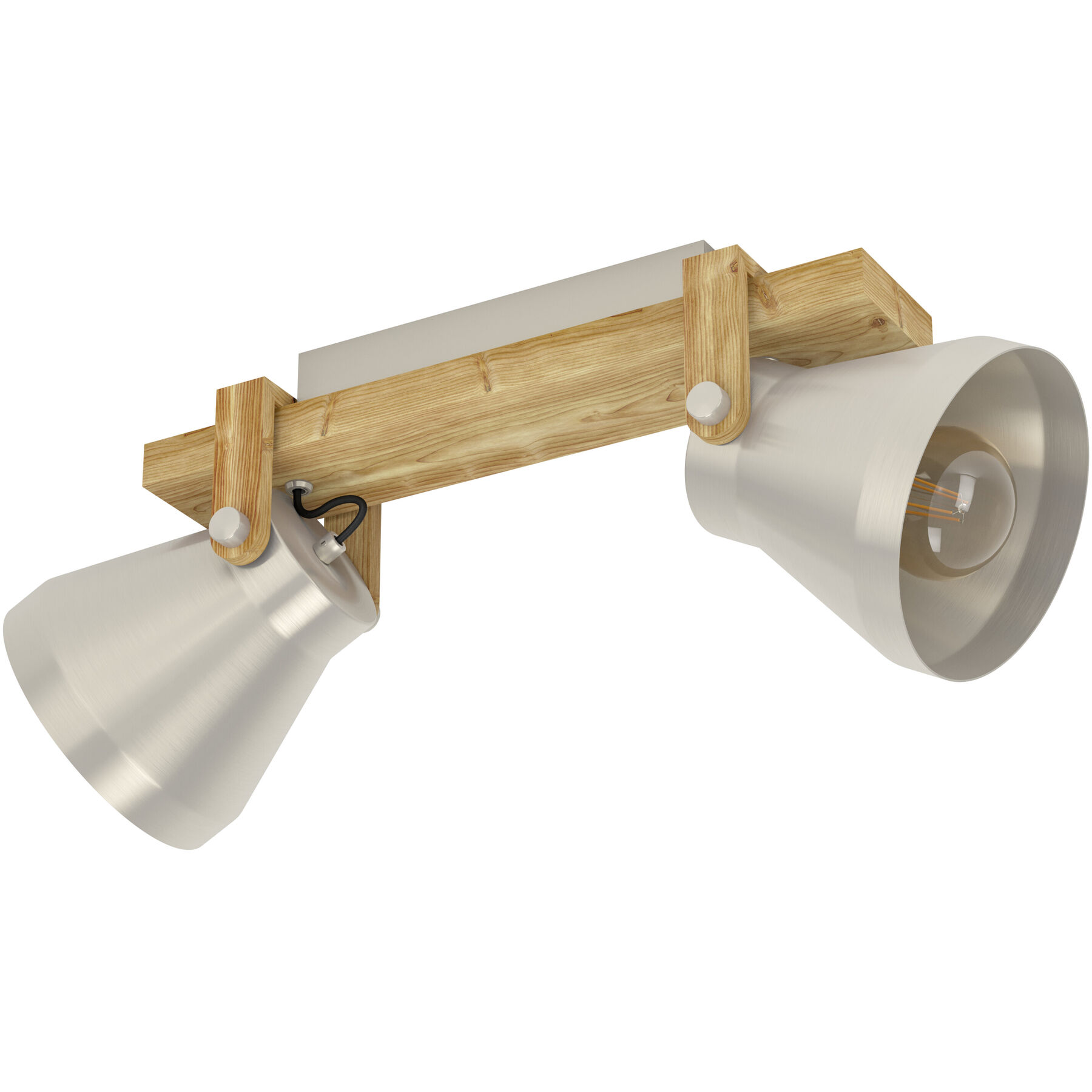 Eglo Spot Cawton Stahlfarben, braun rustikal Holz/Stahl B 16 cm