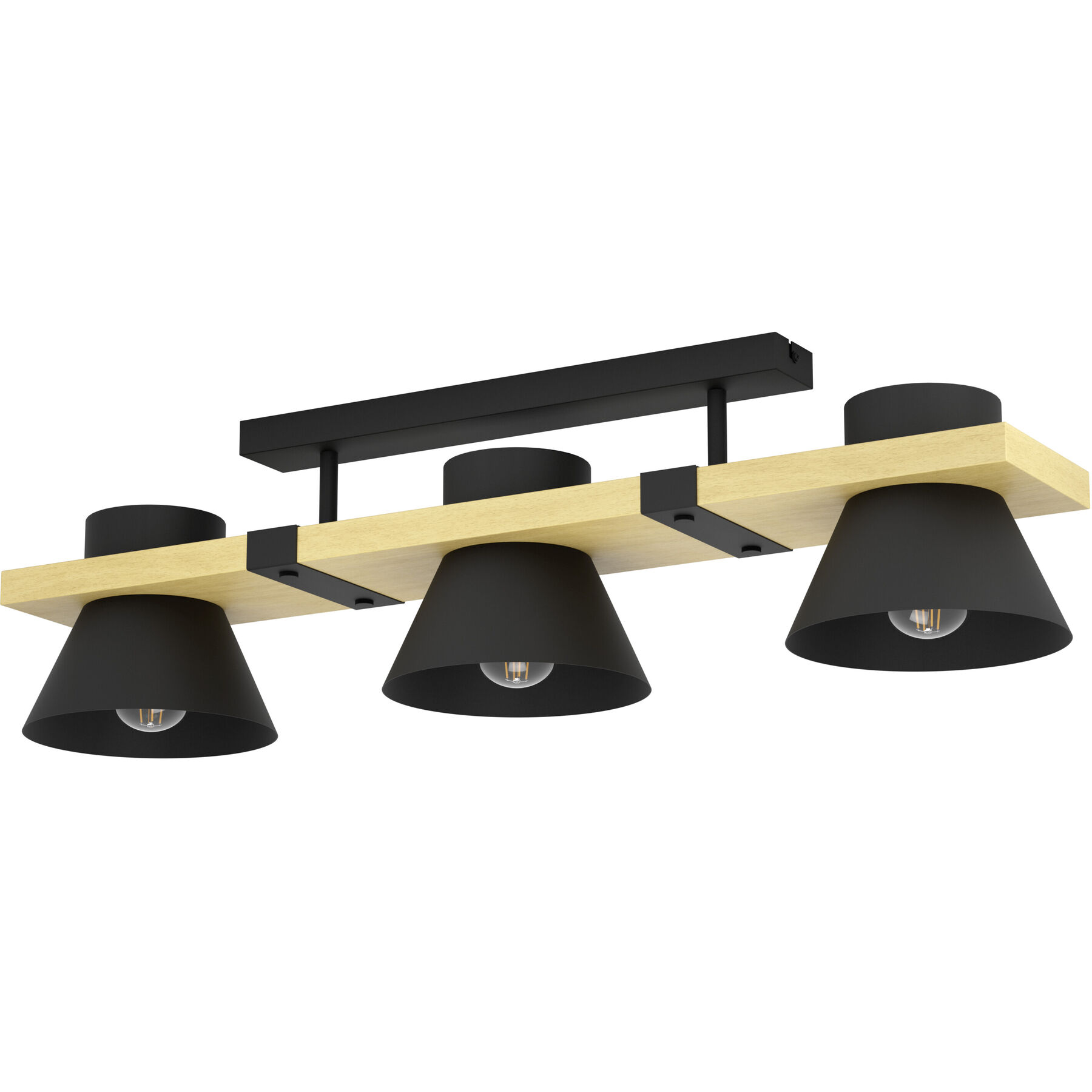 Eglo Deckenlampe Maccles Braun/schwarz Holz/Stahl B 18 cm