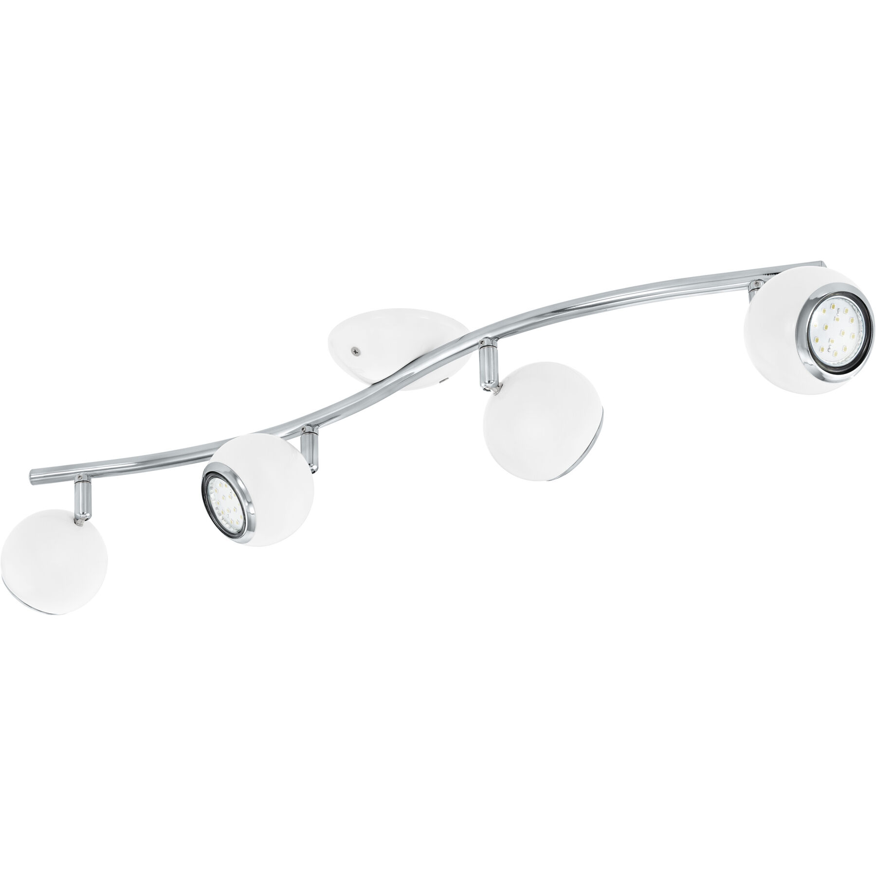 Eglo Spot Bimeda Weiss/Grau Stahl 10 cm - Farbe: Weiss, chrom - Lichtfarbe: Warmweiss