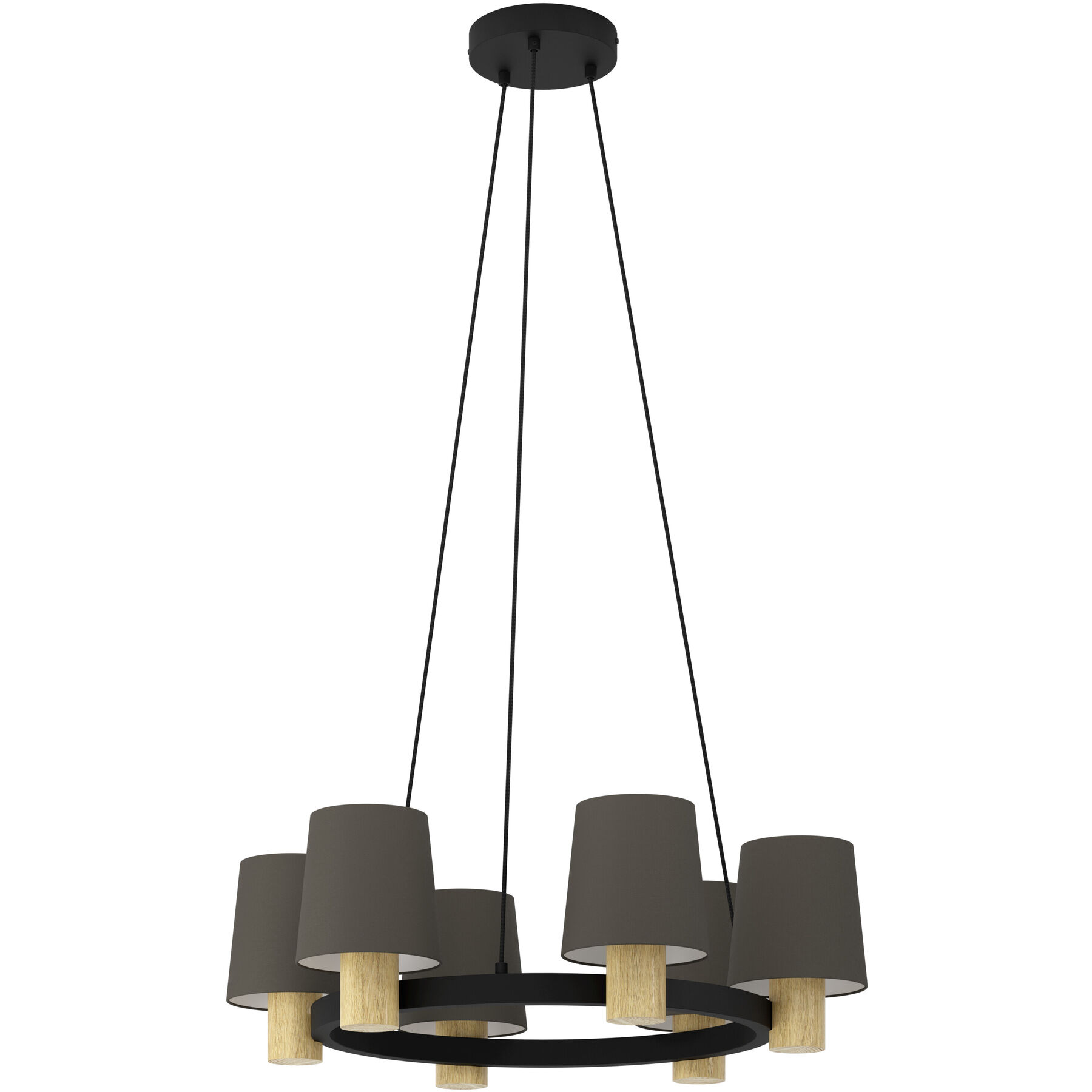 Eglo Pendellampe Edale Braun/schwarz Holz/Stahl B 70 cm