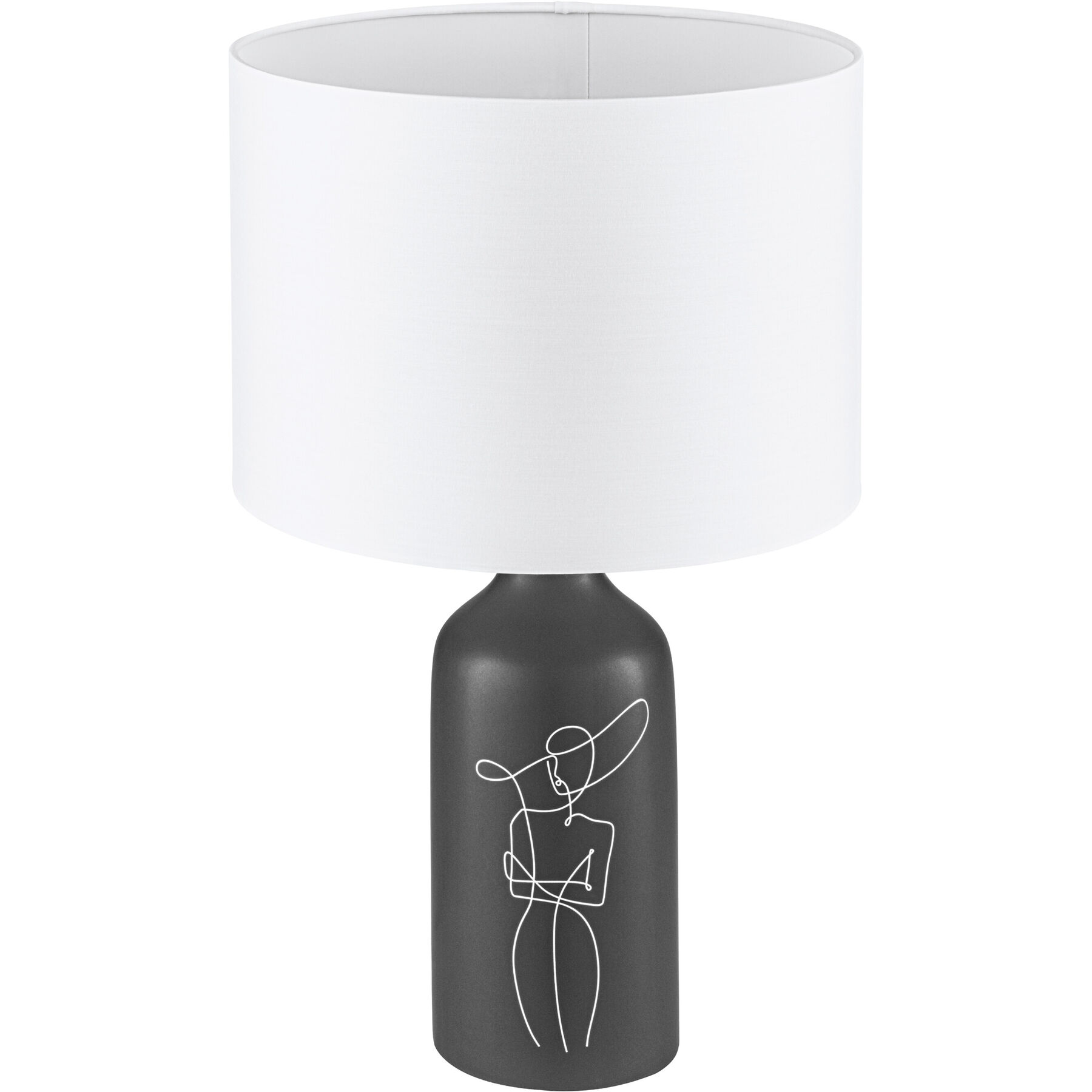 Eglo Tischlampe Vinoza Schwarz Keramik H 53.5 cm