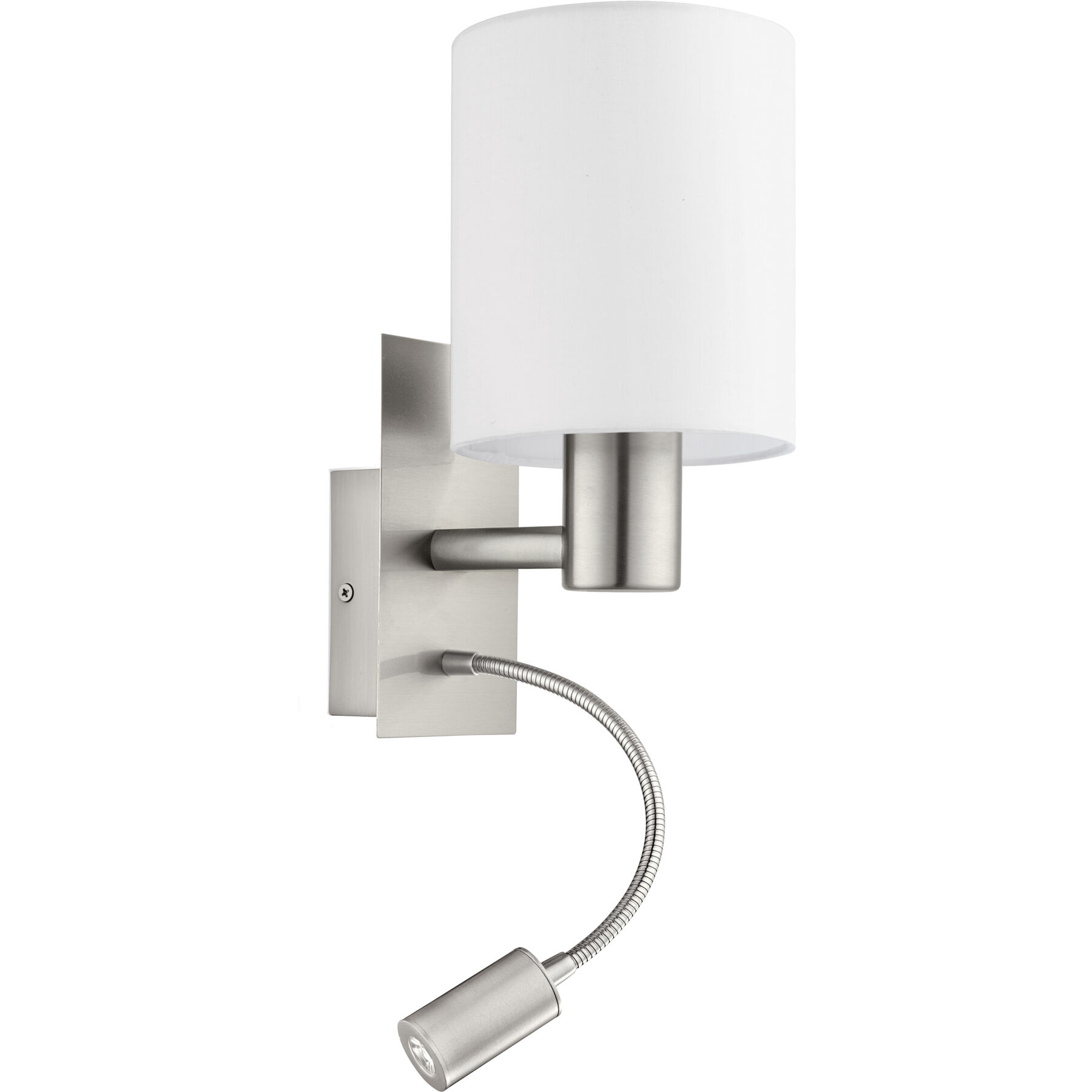 Eglo Wandlampe Pasteri Nickel-matt Stahl 320 lm B 19.5 cm - Lichtfarbe: Warmweiss