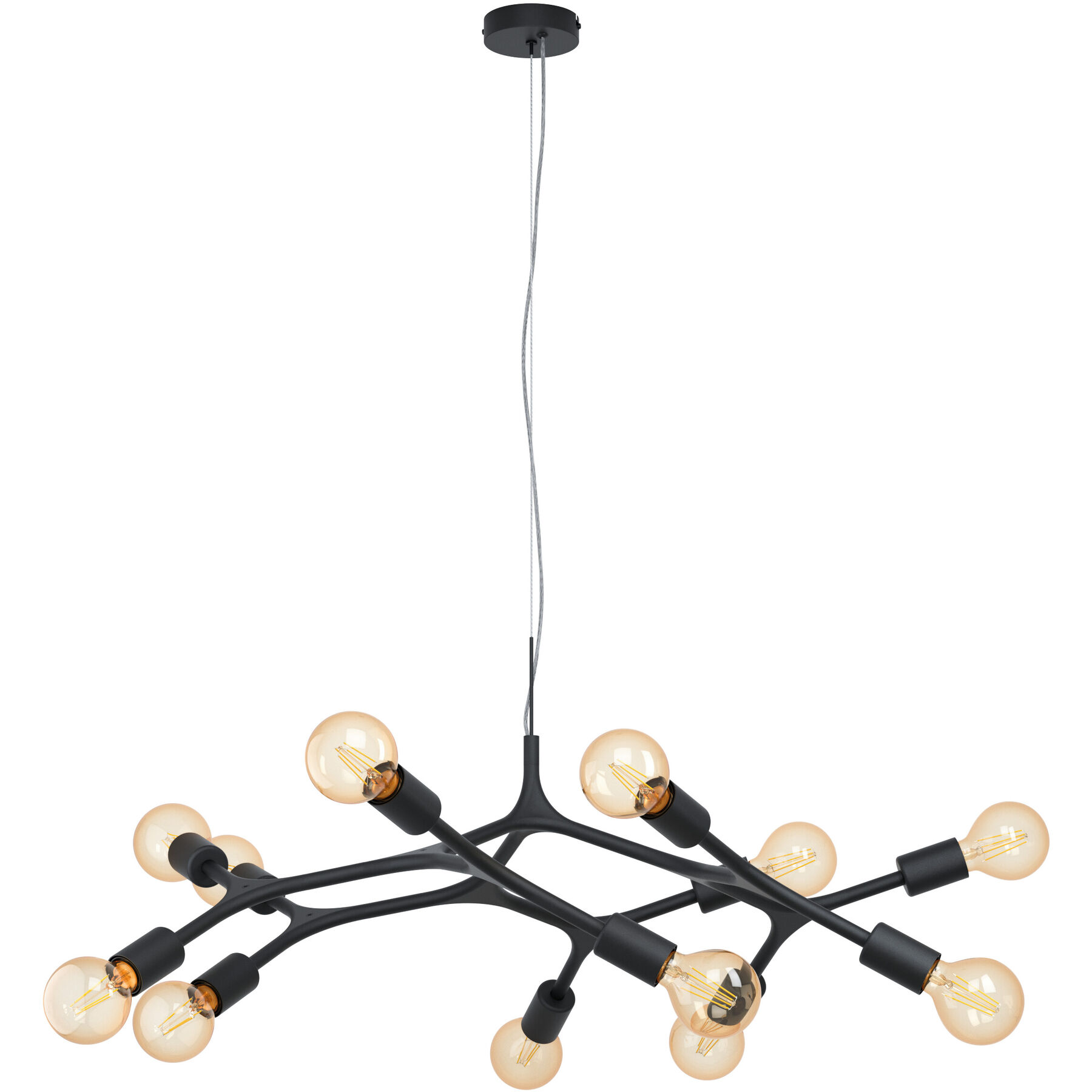 Eglo Pendellampe Bocadella Schwarz Stahl B 92 cm