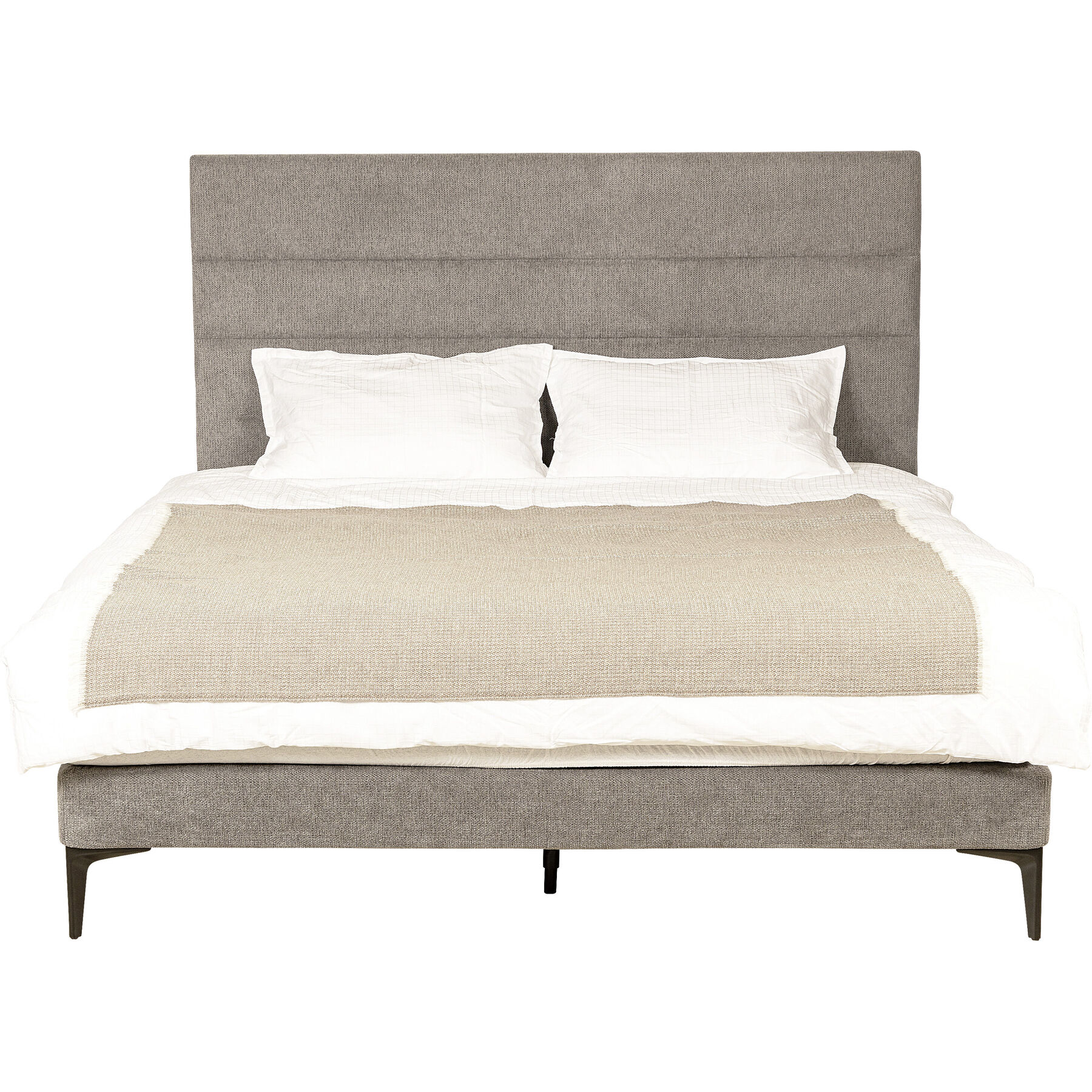 Boxspringbett Ylva anthrazit Stoff 160 x 200 cm - Boxspringbett
