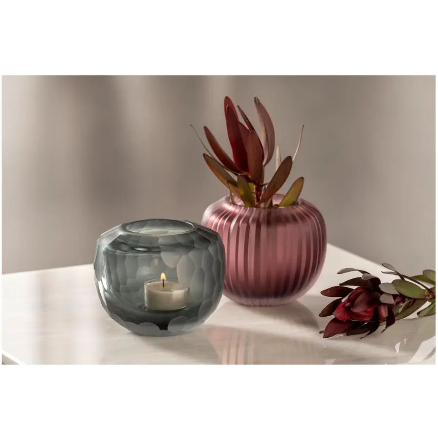 Vase Leonardo anthrazit Glas D 11 H 10 cm