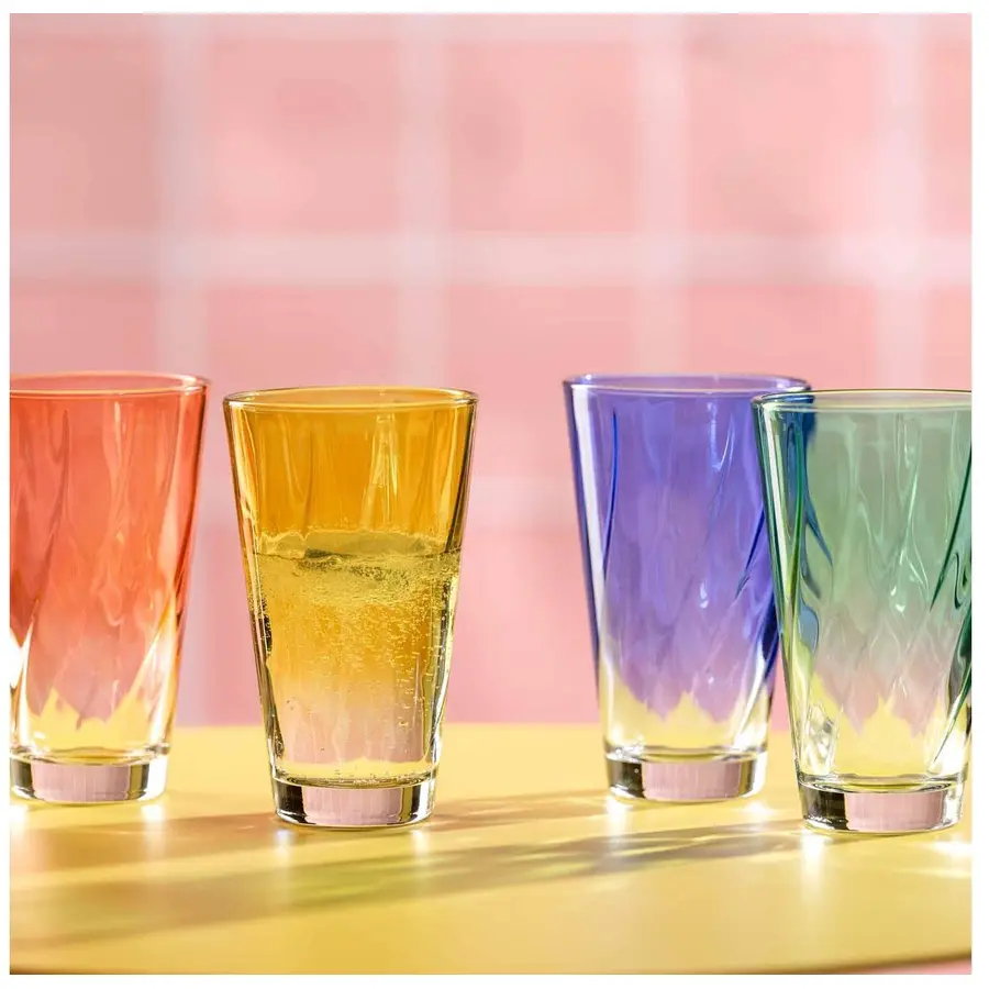 Trinkgläser-Set Leonardo türkis Glas H 13 cm 0.3 l 4 Stk