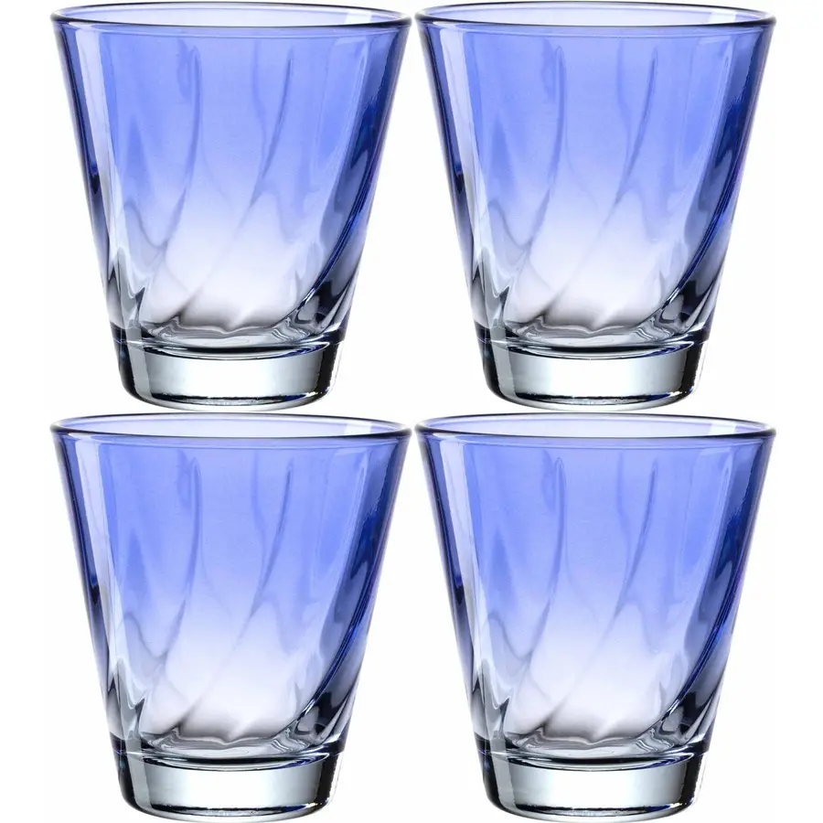Trinkgläser-Set Leonardo blau Glas H 9 cm 0.215 l 4 Stk