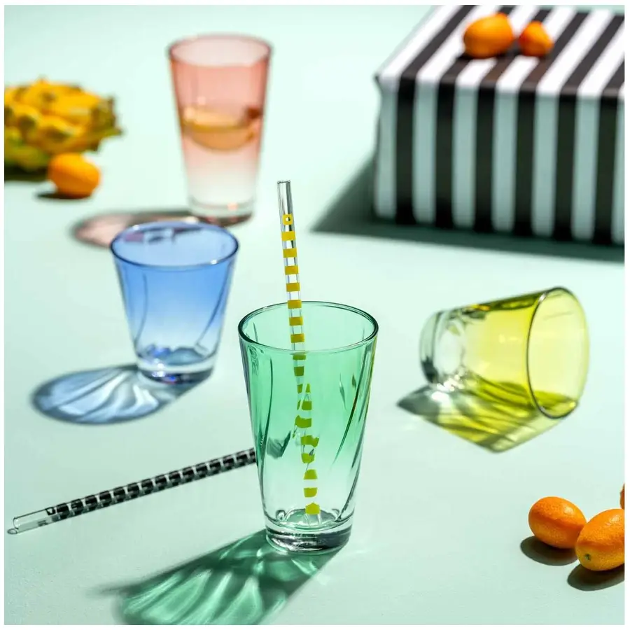 Trinkgläser-Set Leonardo blau Glas H 9 cm 0.215 l 4 Stk