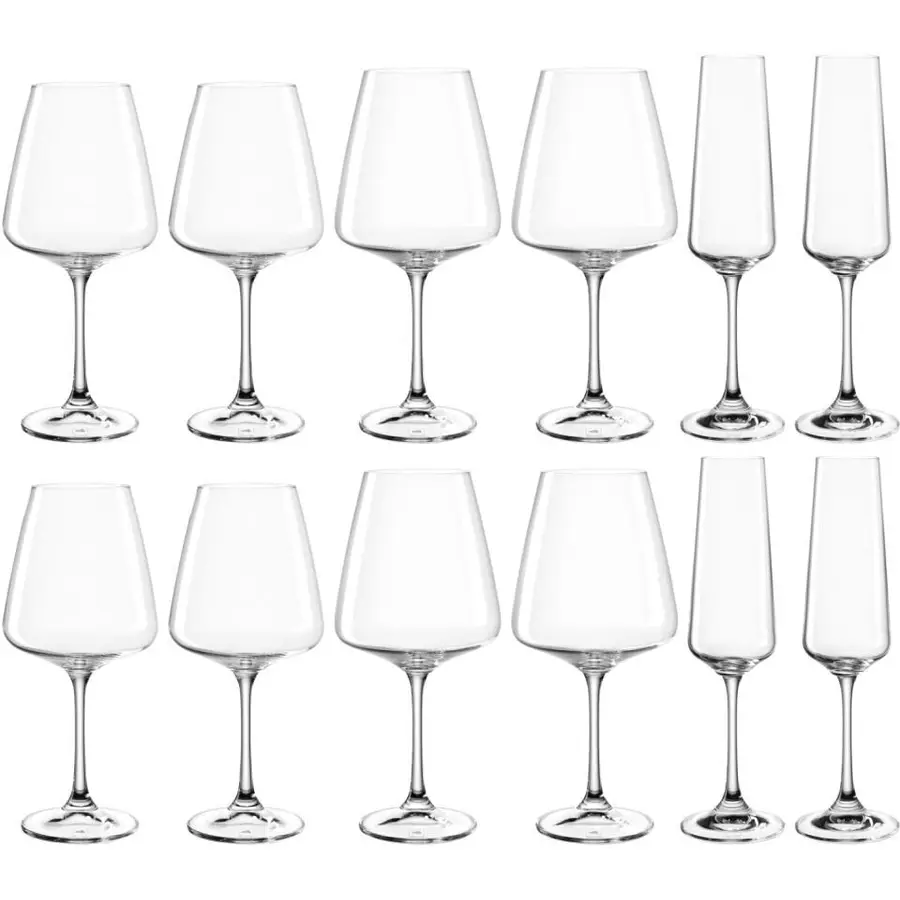Weingläser-Set 12-tlg. Leonardo Transparent Kristallglas H 23 cm 0.66 l 12 Stk