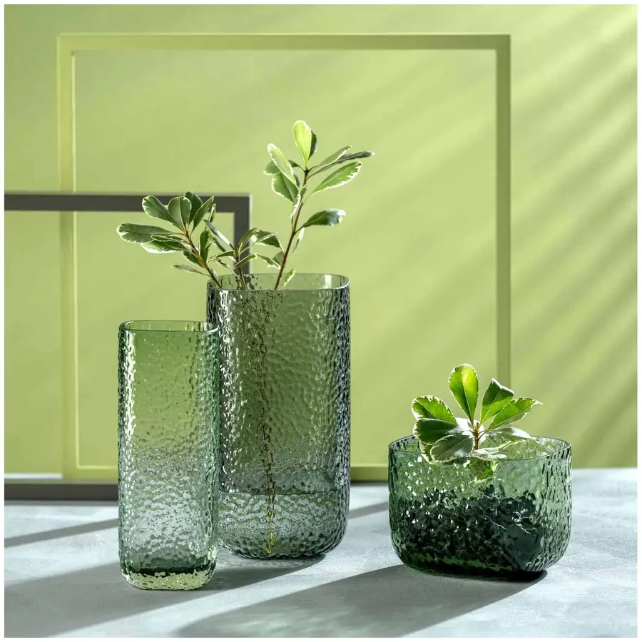 Vase Leonardo Grau Glas H 29 cm