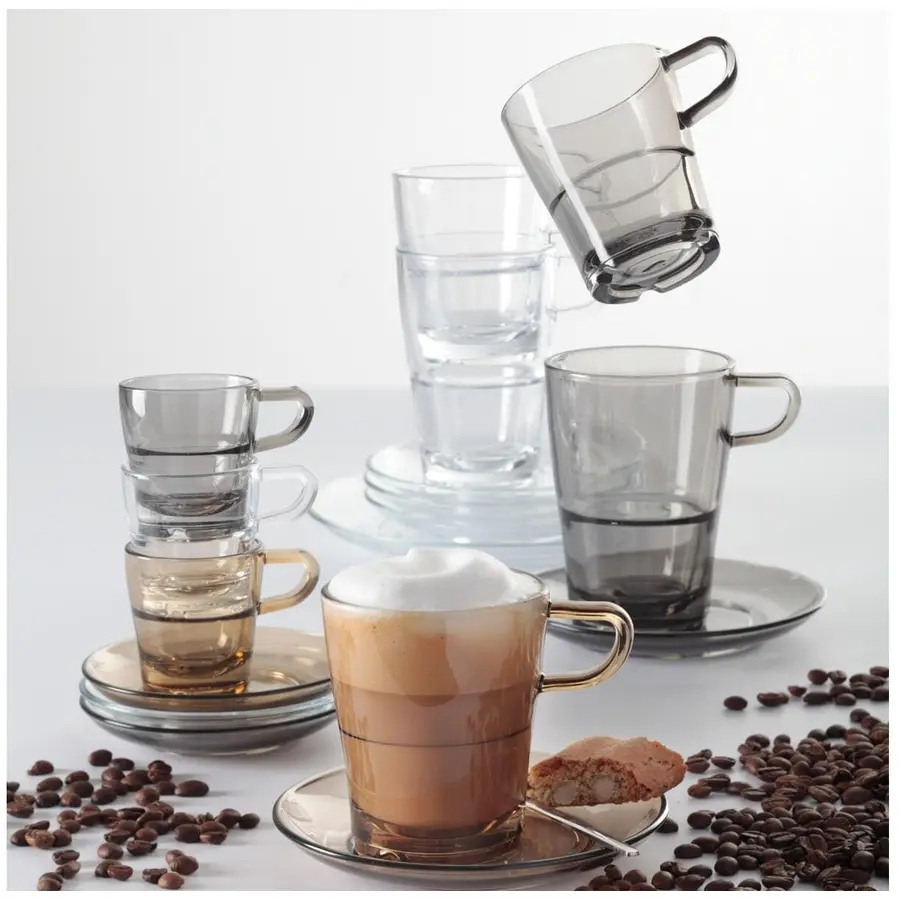 Latte-Macchiato-Tassen-Set Leonardo Transparent Glas H 12 cm 0.35 l