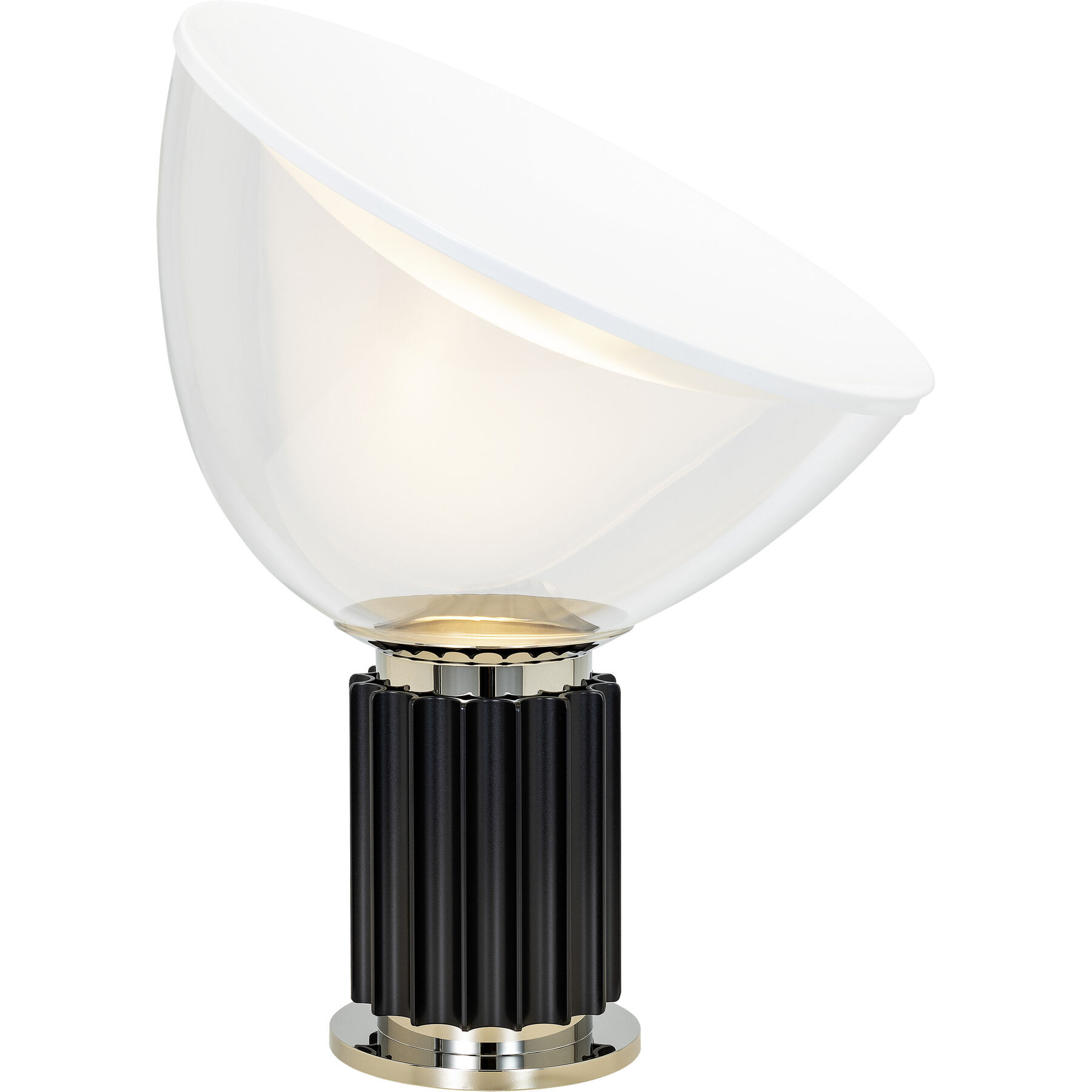 Flos Tischlampe Taccia Small schwarz Aluminium/Glas H 49 cm 1290 lm - LED - Lichtfarbe: Extra warmweiss- LED Energiesparlampe