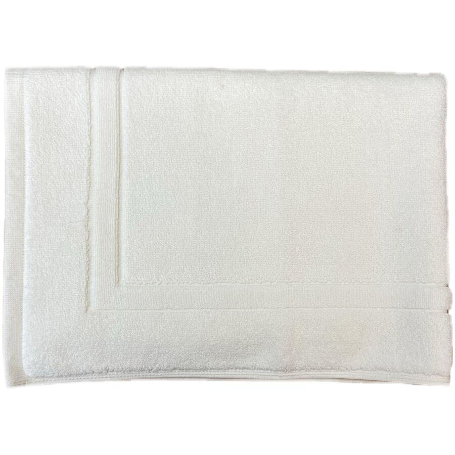 Badteppich Aron Weiss Baumwolle 50 cm 70 cm