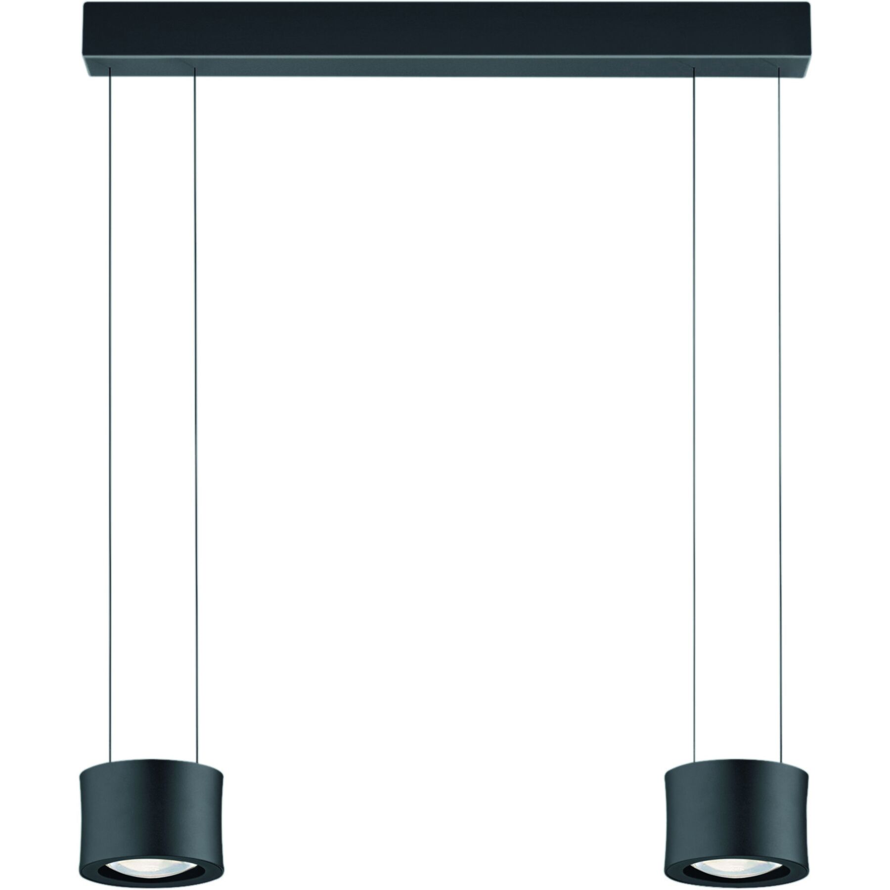 Bankamp Designer-Pendellampe Impulse Schwarz Glas/Stahl/Aluminium 2480 lm Dimmbar B 170 cm - LED - Lichtfarbe: Extra warmweiss - LED Energiesparlampen