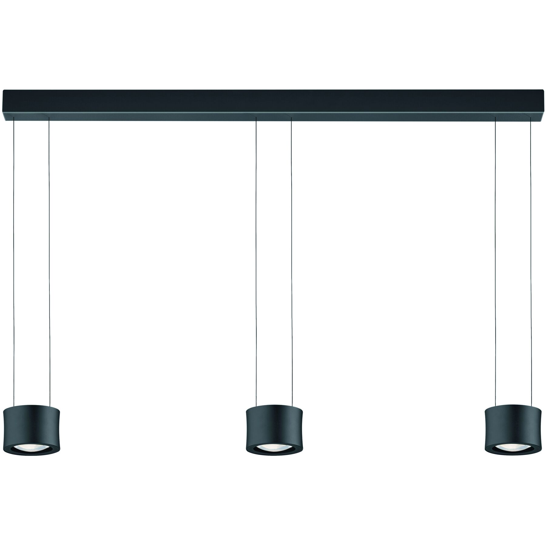 Bankamp Designer-Pendellampe Impulse Schwarz Glas/Stahl/Aluminium 3720 lm Dimmbar B 170 cm - LED - Lichtfarbe: Extra warmweiss - LED Energiesparlampen