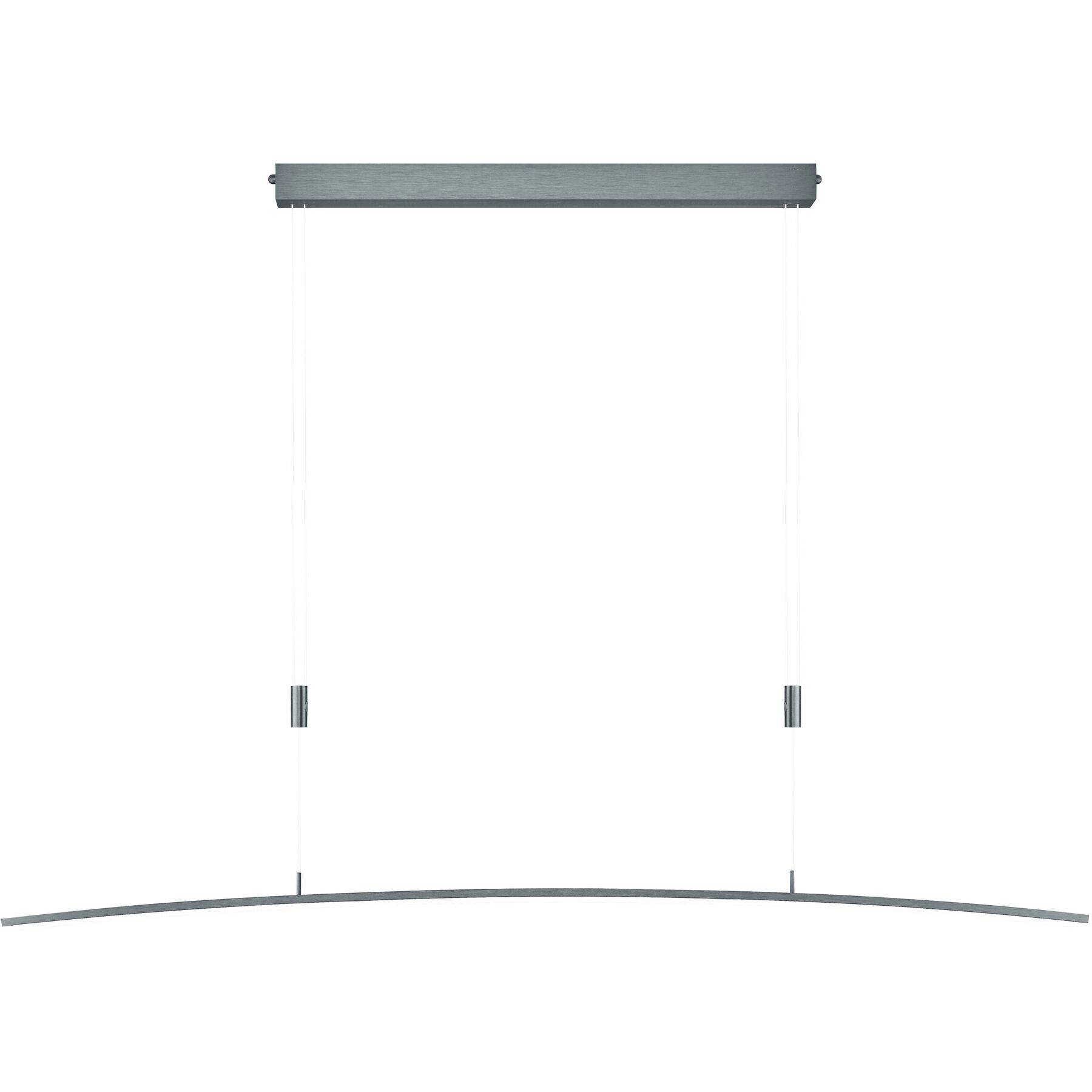 Bankamp Designer-Pendellampe Plain Aluminium matt Aluminium/Stahl 4200 lm Dimmbar B 131 cm - LED - Lichtfarbe: Extra warmweiss - Helles Neutralweiss-