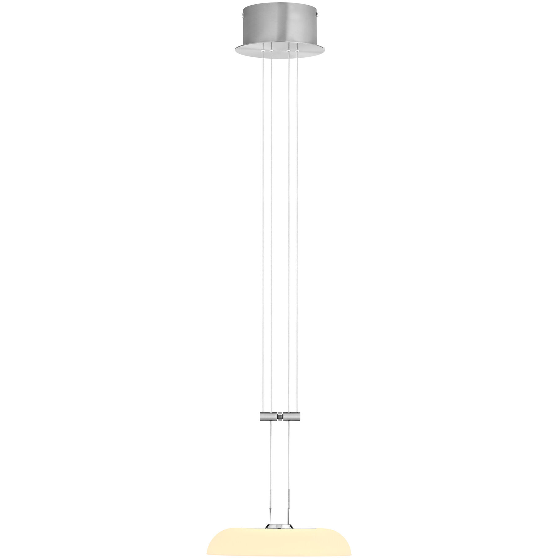 Bankamp Designer-Pendellampe Bowl Nickel matt Aluminium/Eisen/Acryl 1700 lm Dimmbar - LED - Lichtfarbe: Extra warmweiss- LED Energiesparlampe