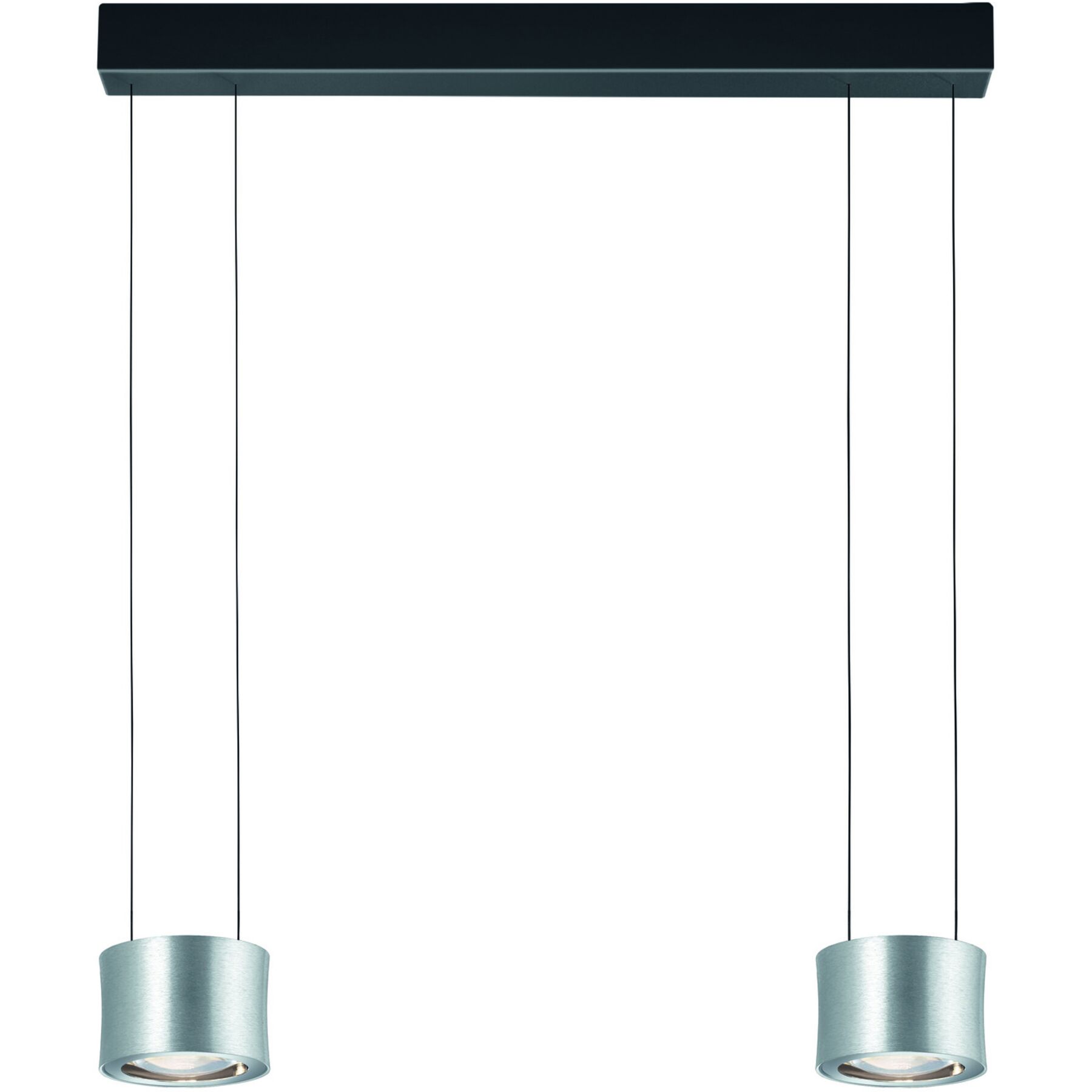 Bankamp Designer-Pendellampe Impulse Nickel matt mit Chrom abgesetzt Glas/Stahl/Aluminium 2480 lm Dimmbar B 170 cm - LED - Lichtfarbe: Extra
