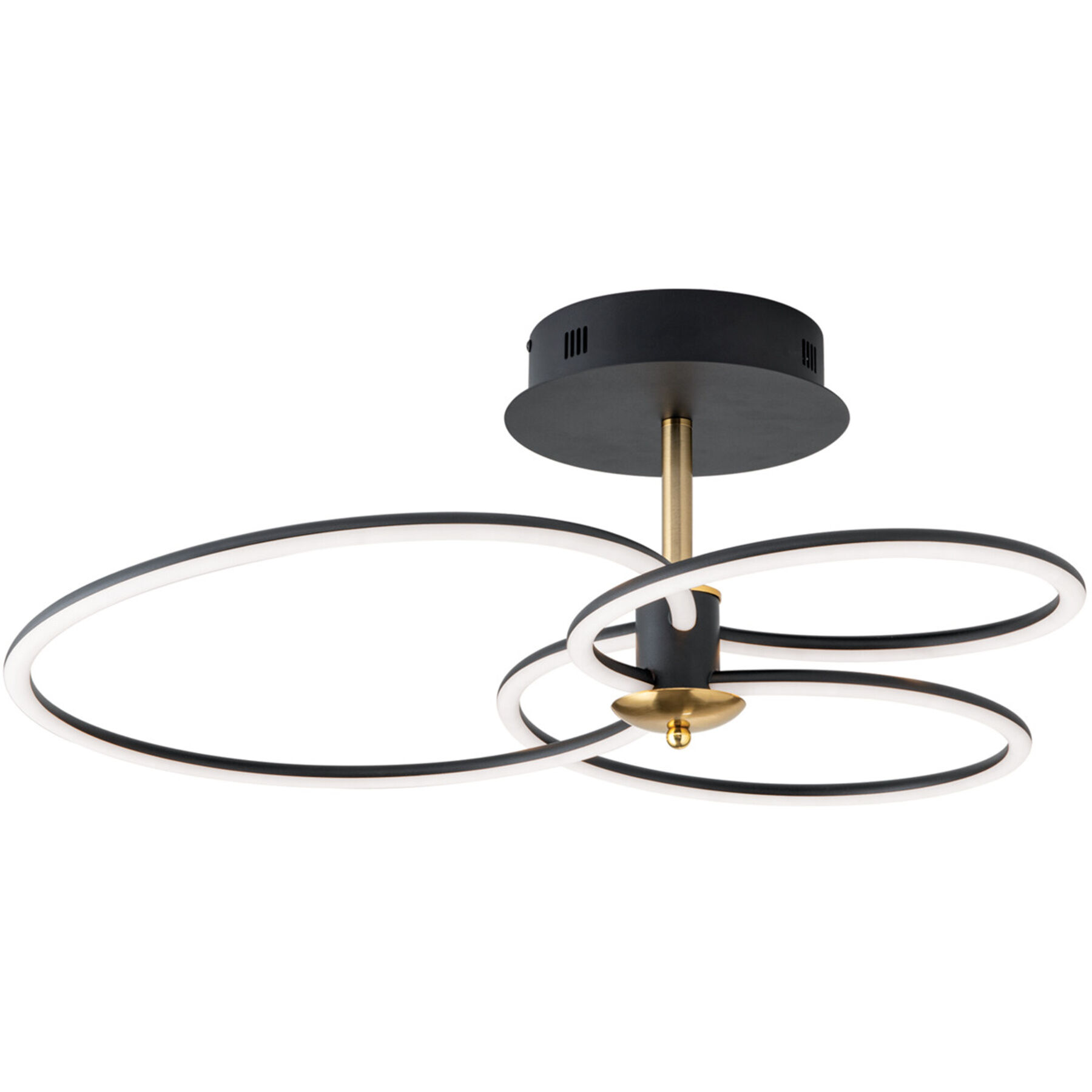 Deckenlampe Charlotte schwarz-gold Stahl Dimmbar B 59 cm - Lichtfarbe: Warmweiss