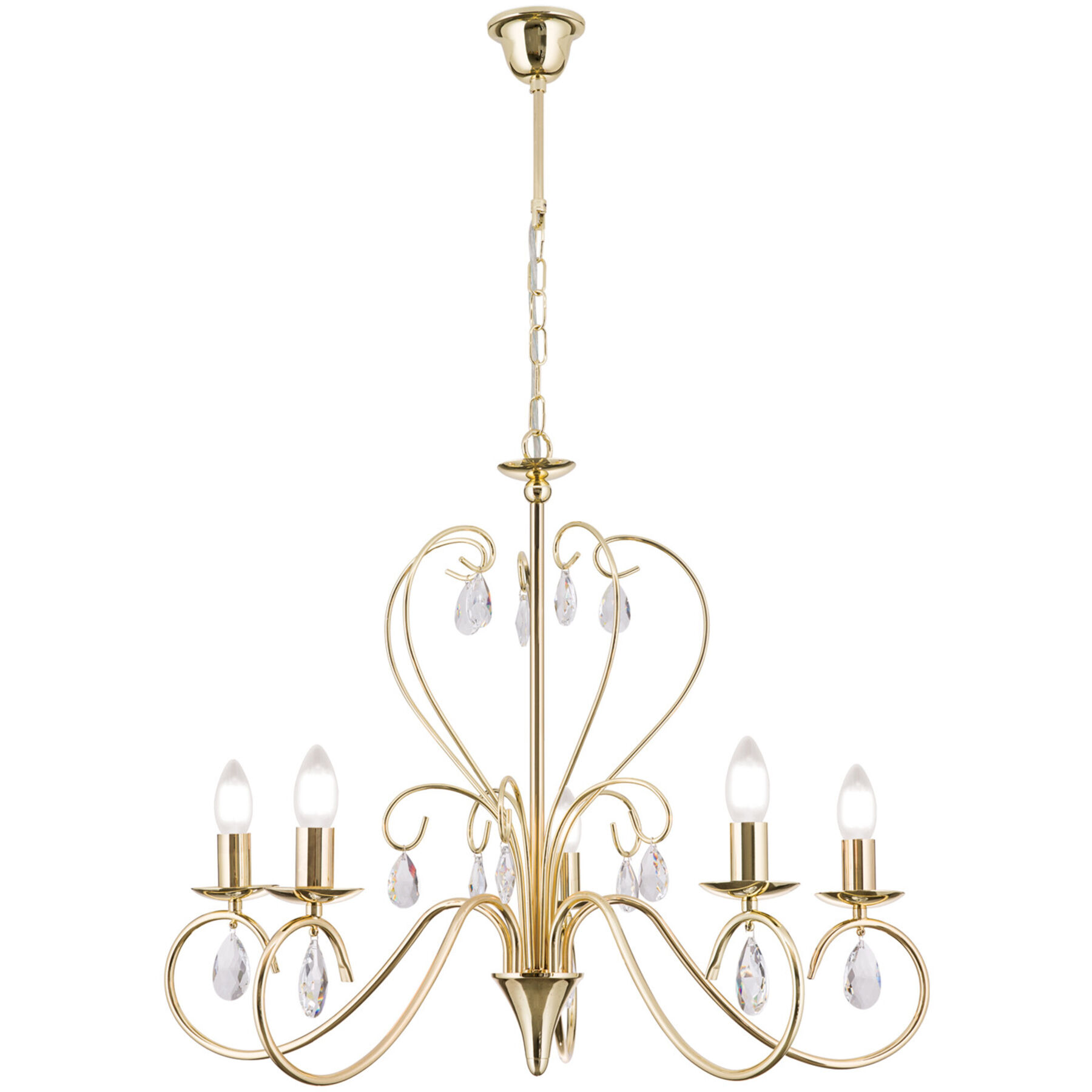 Kronleuchter Alessia gold Stahl