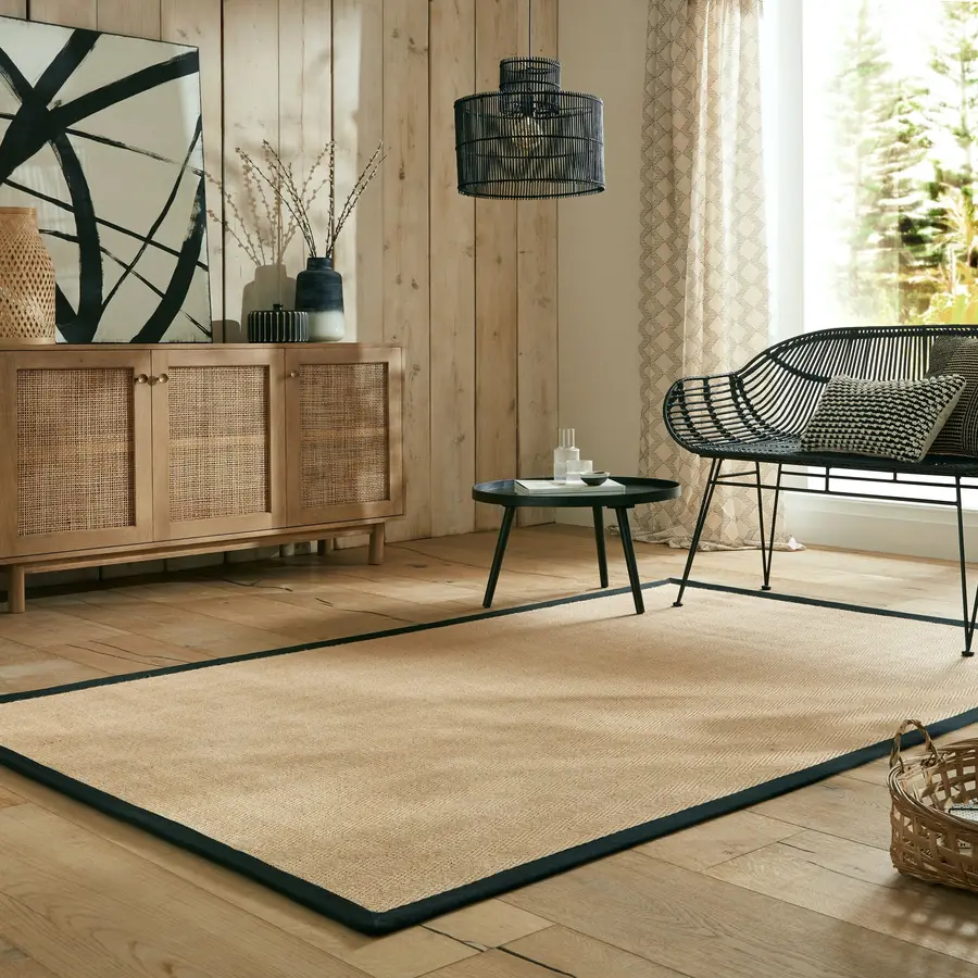 Teppich Kiria Natur, Schwarz Stoff 230 x 160 cm