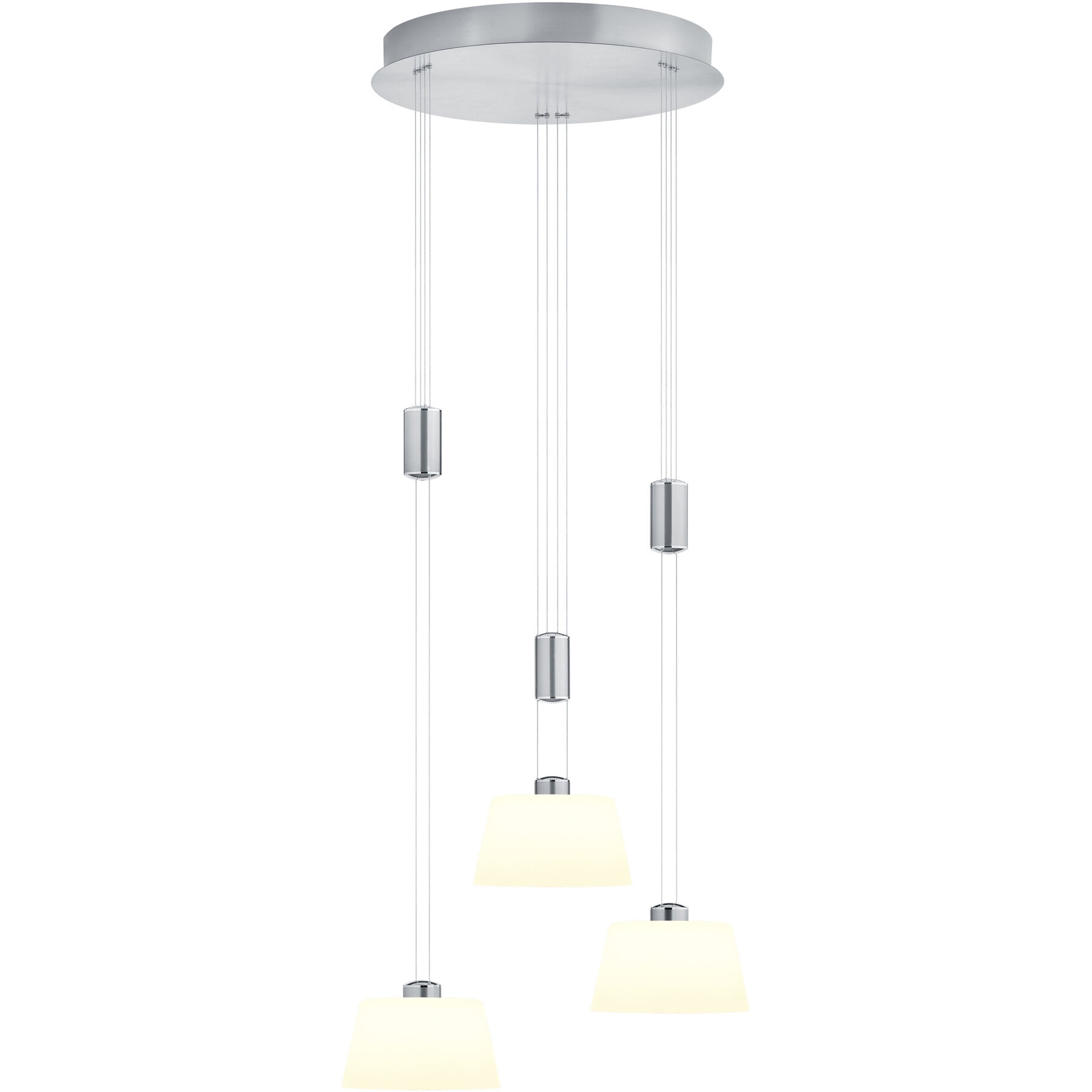 Pendellampe Elegance Nickel matt Metall 2100 lm B 43 cm - LED - Lichtfarbe: Extra warmweiss- LED Energiesparlampe